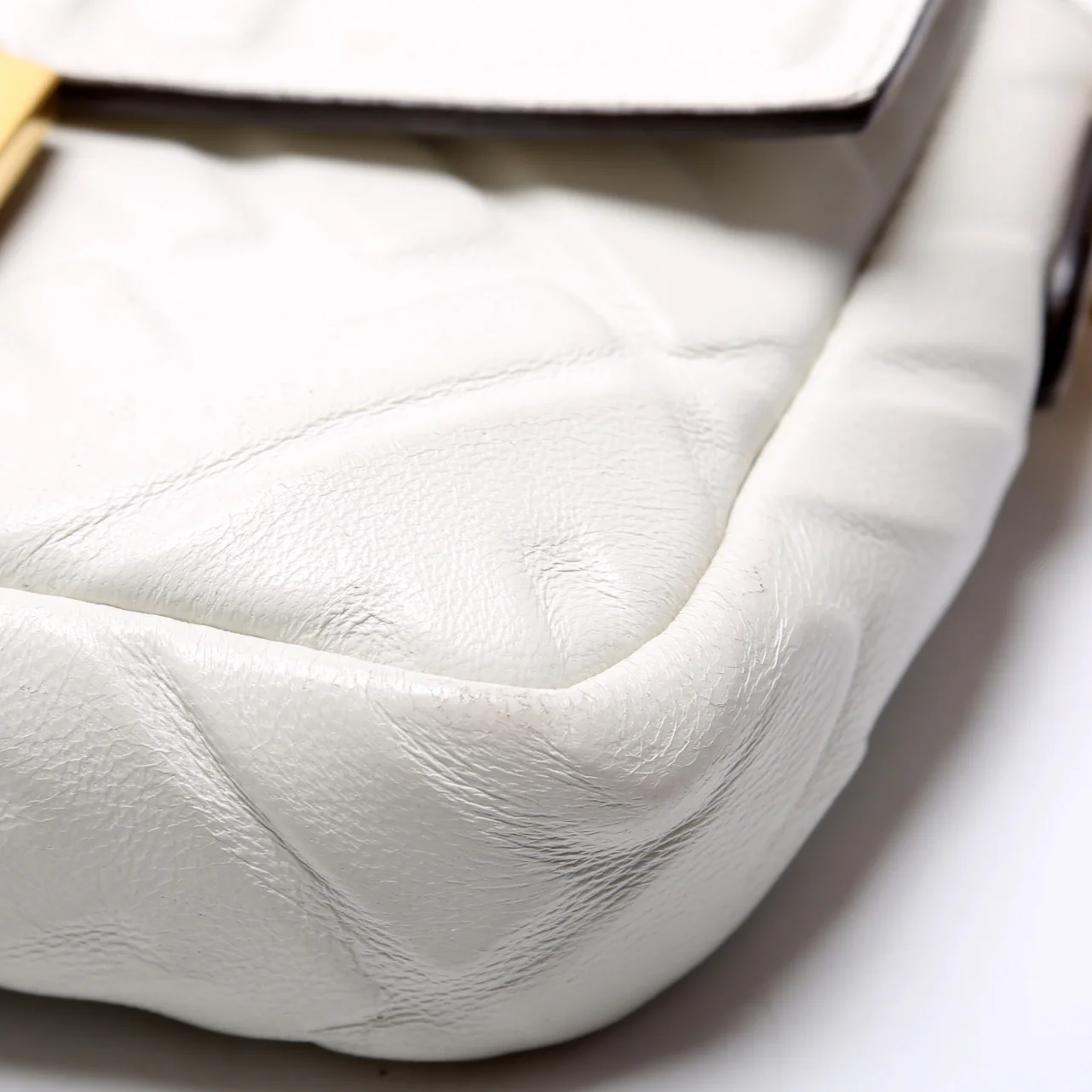 FF 1974 Leather Mini Baguette White - Image 5