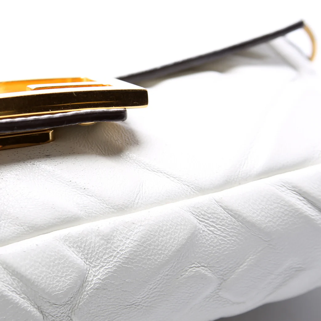 FF 1974 Leather Mini Baguette White - Image 9