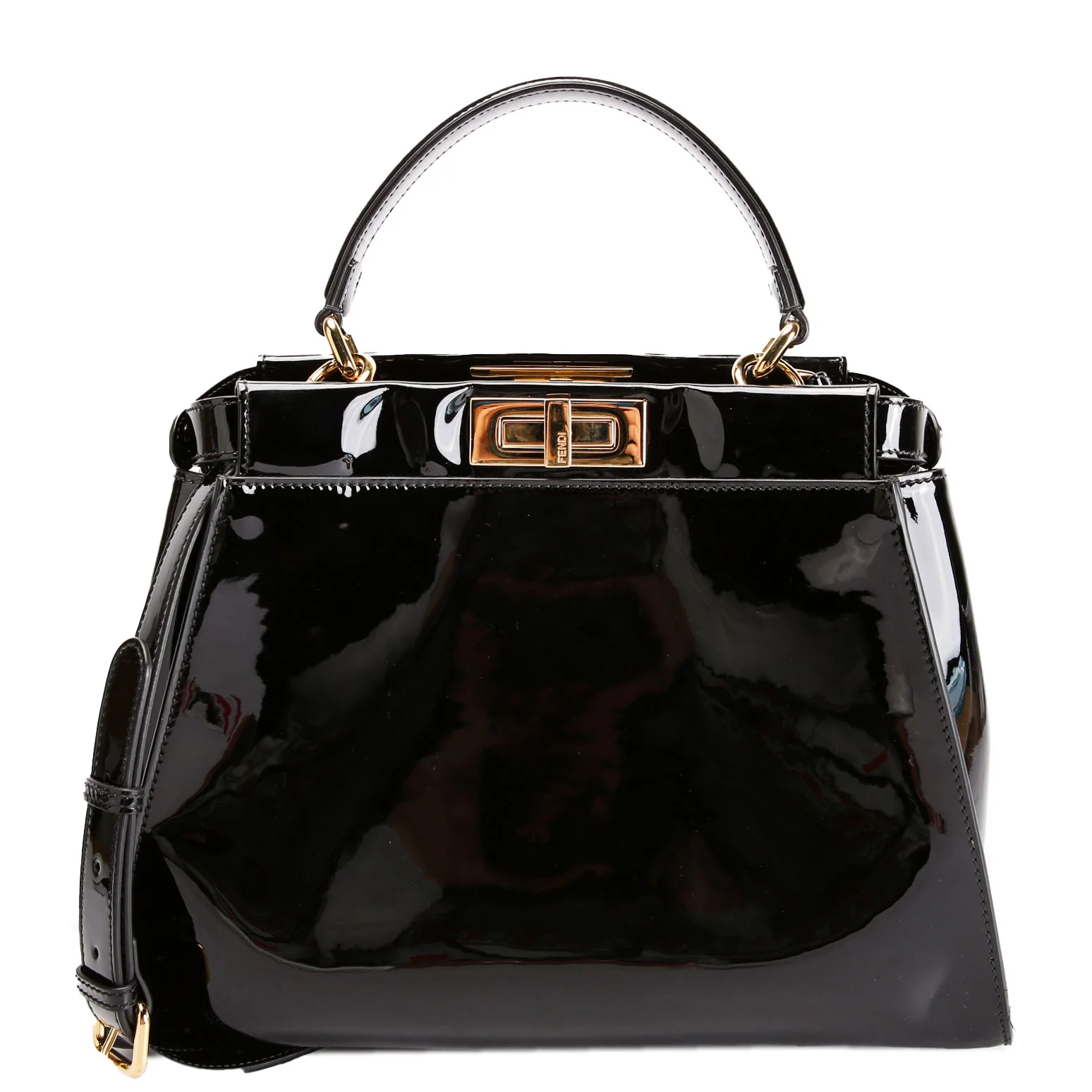 FF 1974 Peekaboo Medium Patent Icon Defender Black/Brown
