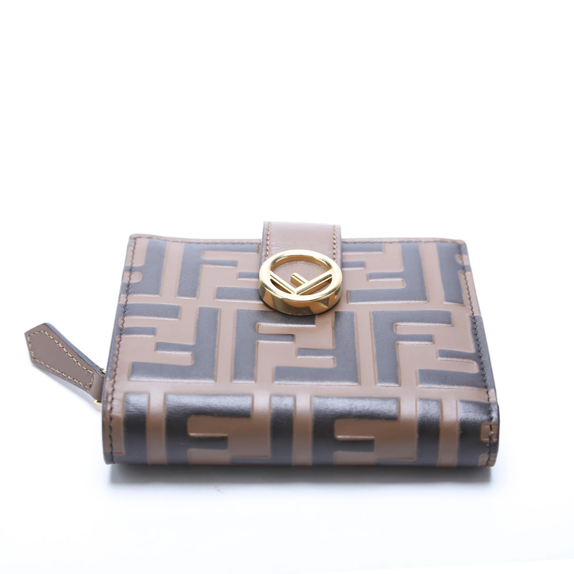 FF Leather Bifold Compact Wallet Brown - Image 4