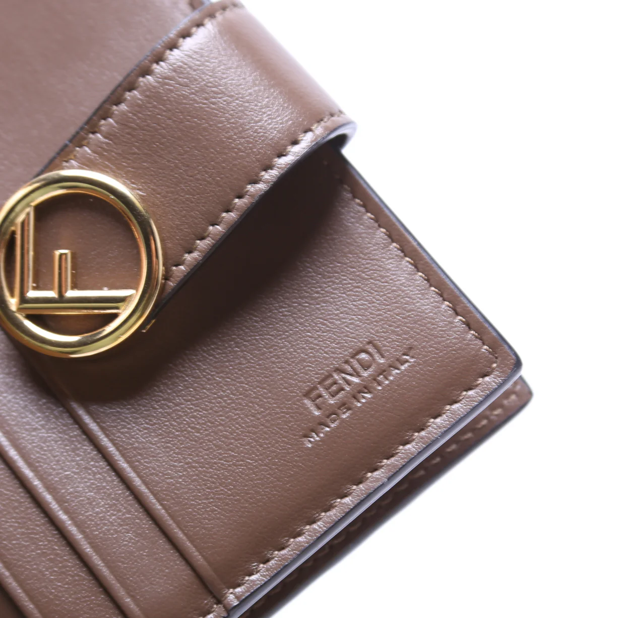 FF Leather Bifold Compact Wallet Brown - Image 7