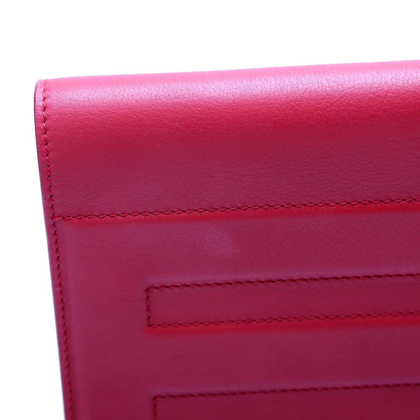 FF Logo Leather Fold Over Clutch Red - Image 6