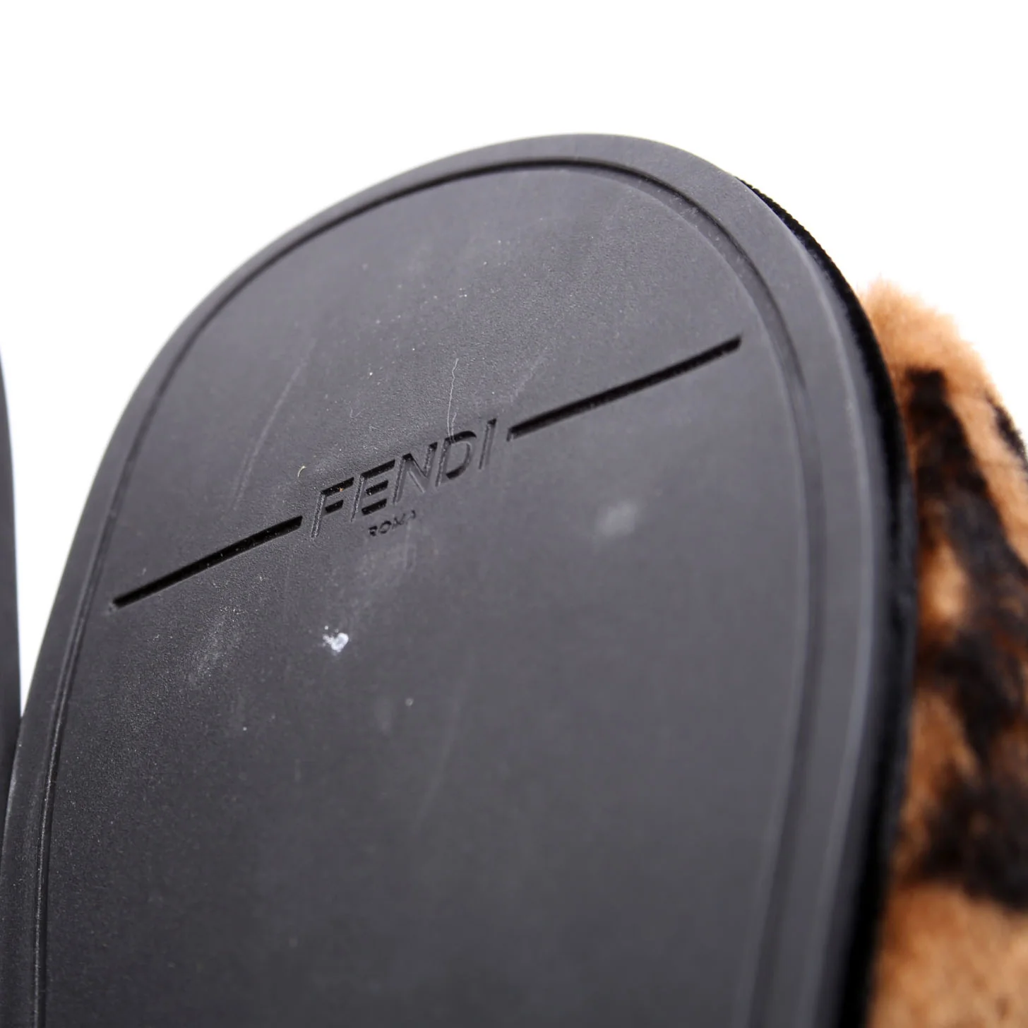 FF Logo Shearling Slides Size 37 - Image 7