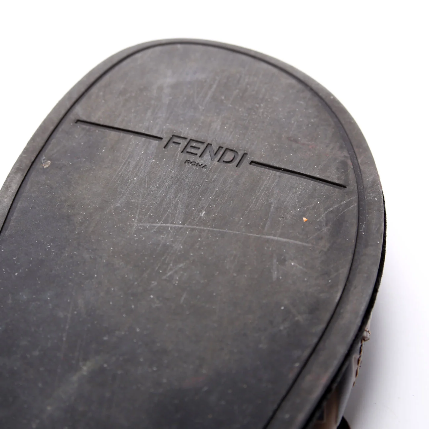 FF Logo Zucca Slides Size 37.5 Brown - Image 7