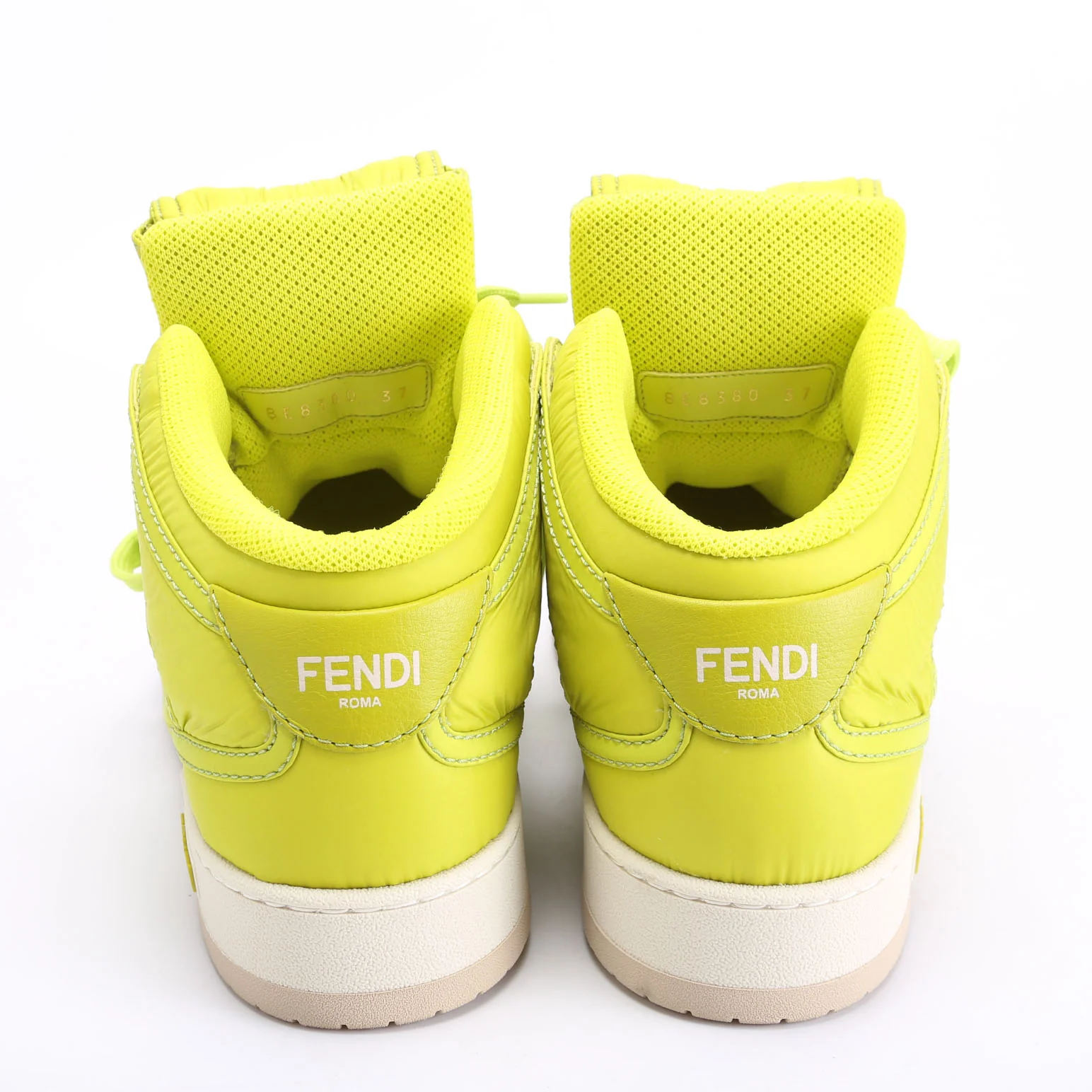 FF Nylon Match High Top Sneakers Size 37 Neon Green - Image 4