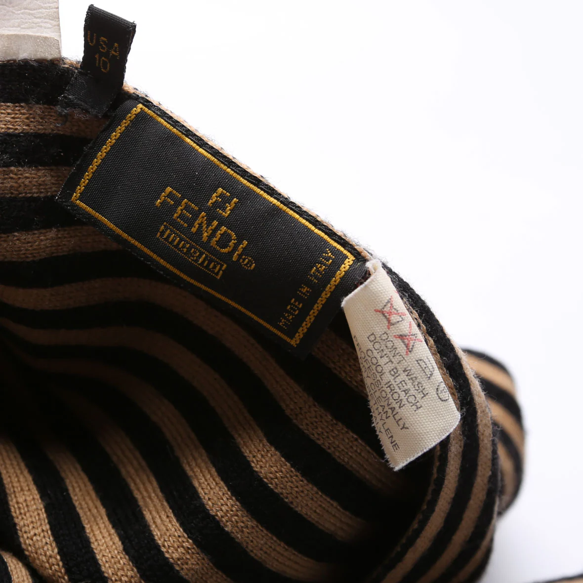 FF Pequin Stripes Wool Scarf Brown - Image 4