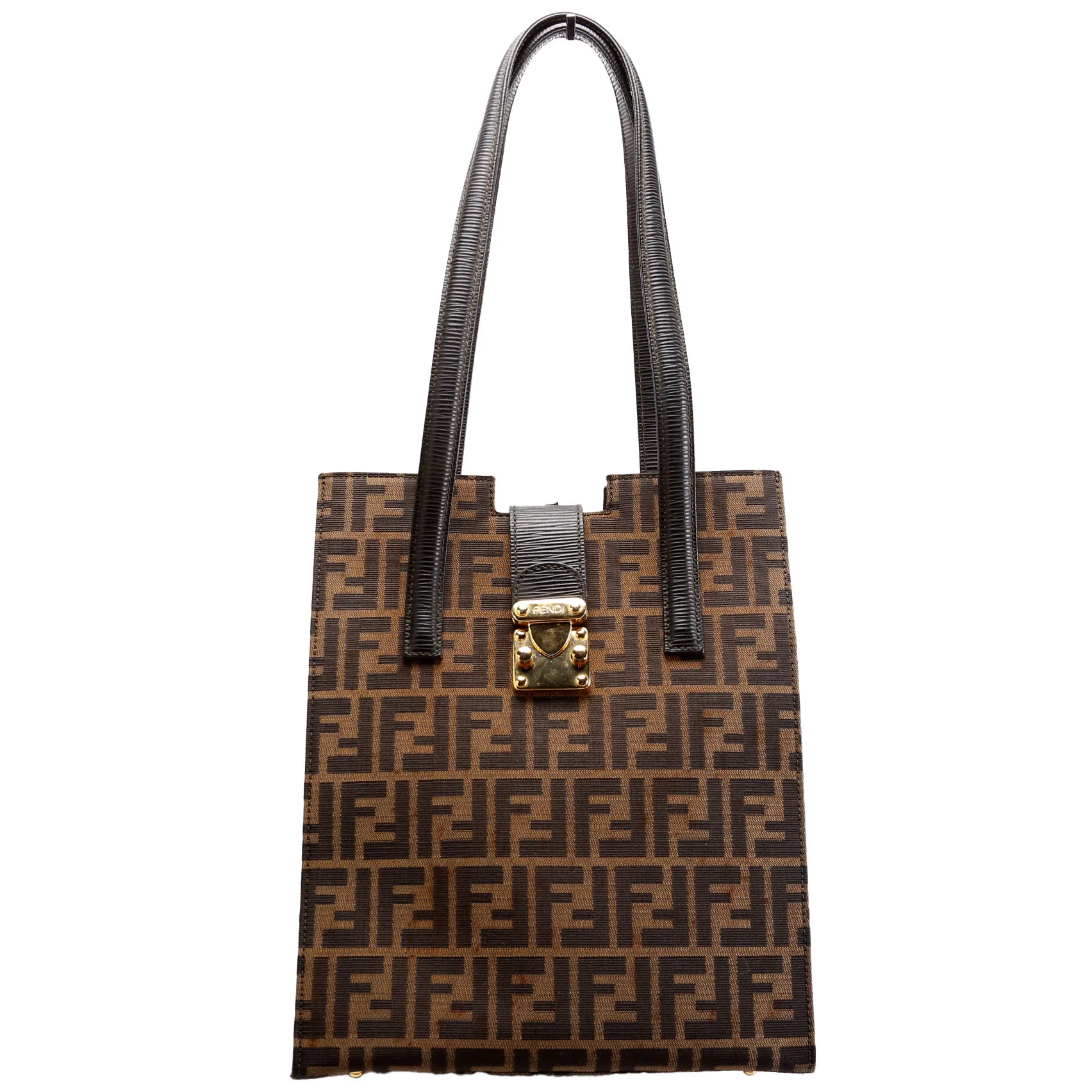 FF Zucca Vertical Tote Vintage Brown/Black