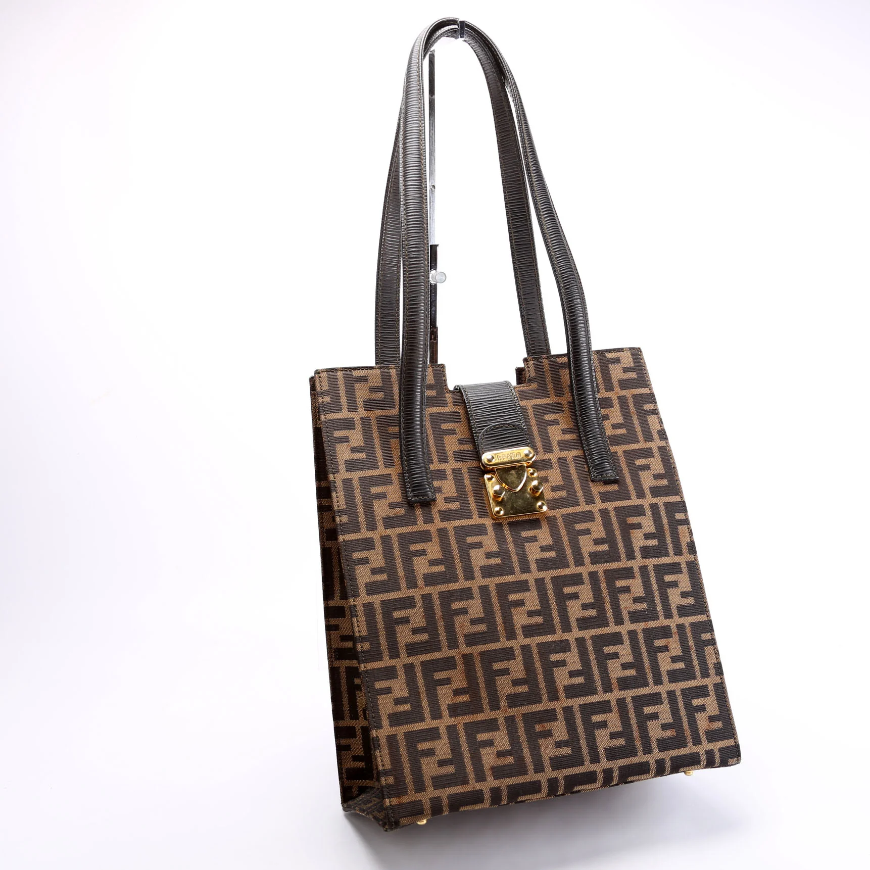 FF Zucca Vertical Tote Vintage Brown/Black - Image 2