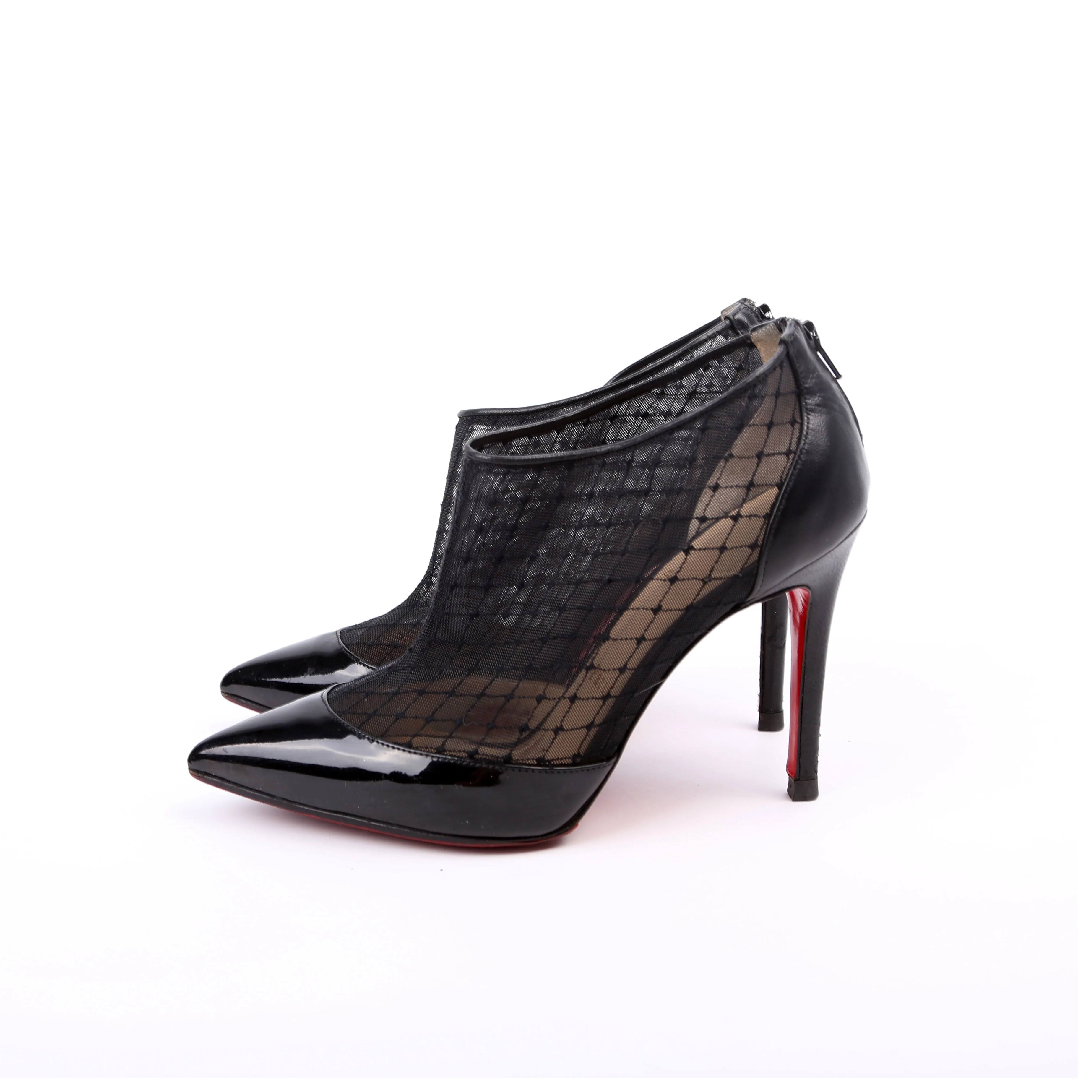 Filette Patent/Mesh Booties 100MM Size 35.5 Black - Image 3