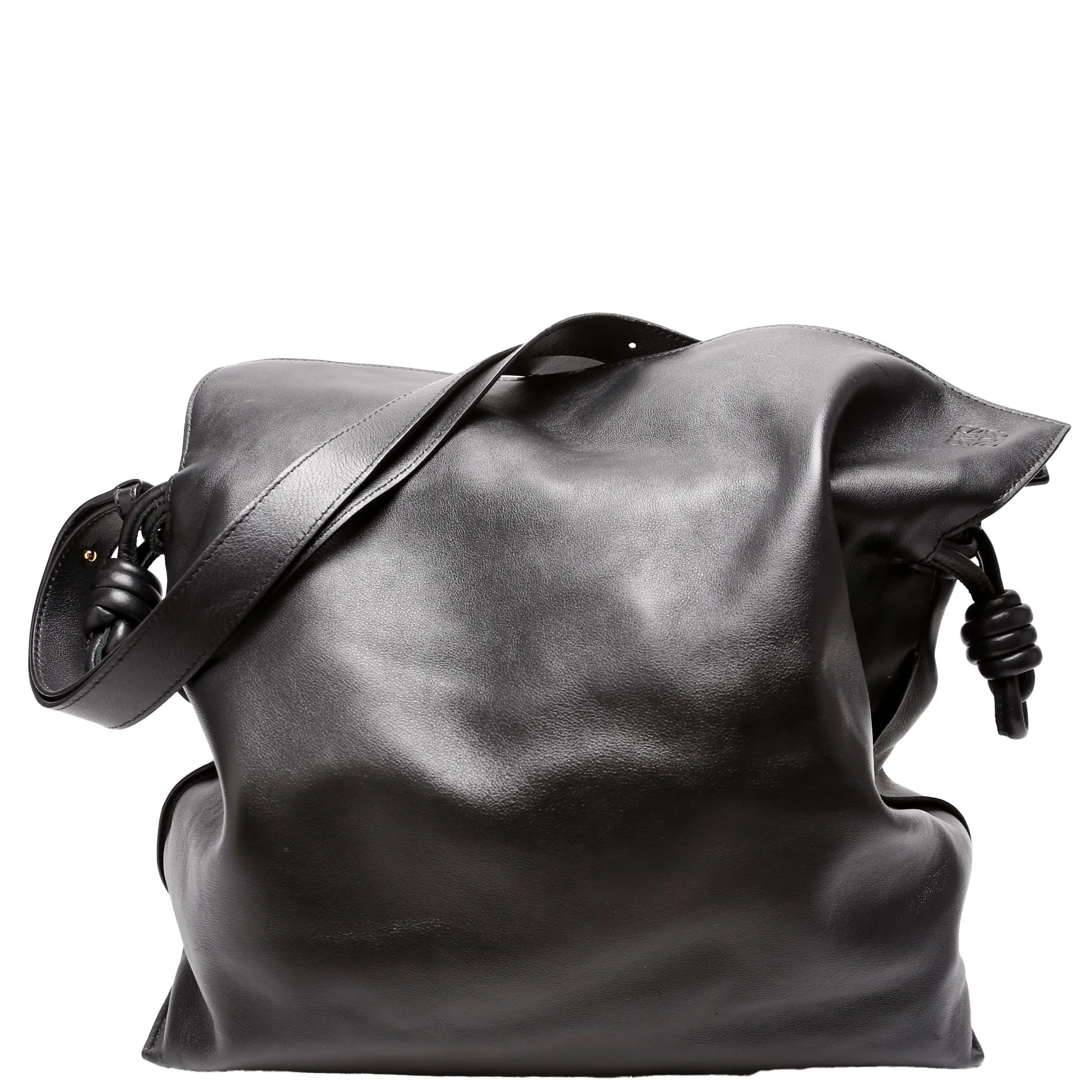 Flamenco Knot Clutch Calfskin Medium Black