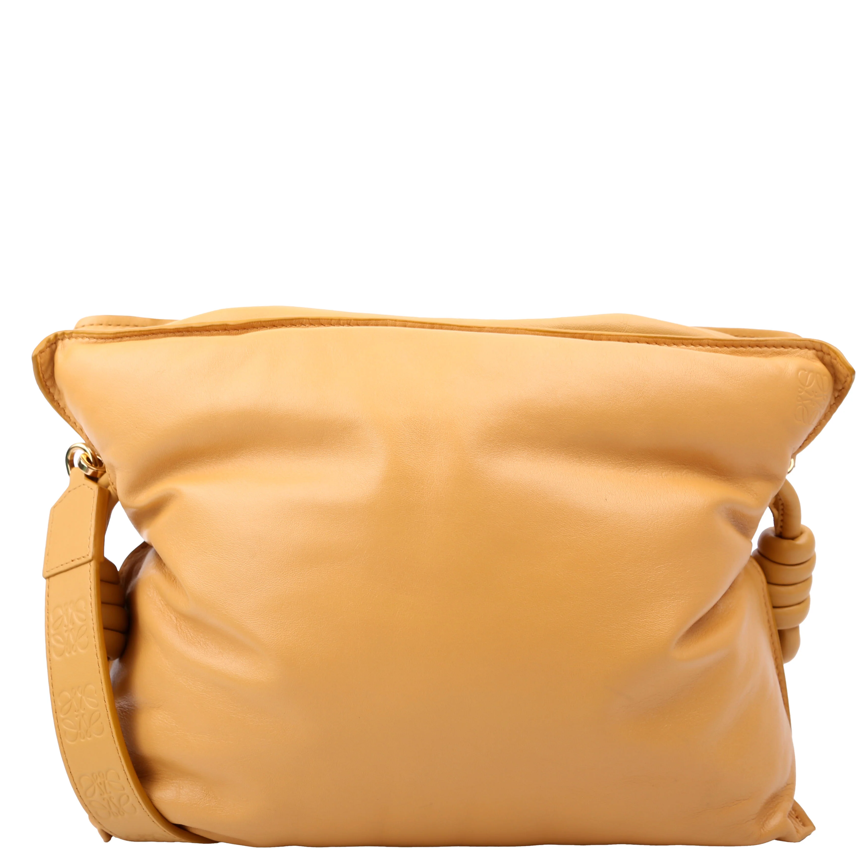 Flamenco Knot Clutch Calfskin Small Tan