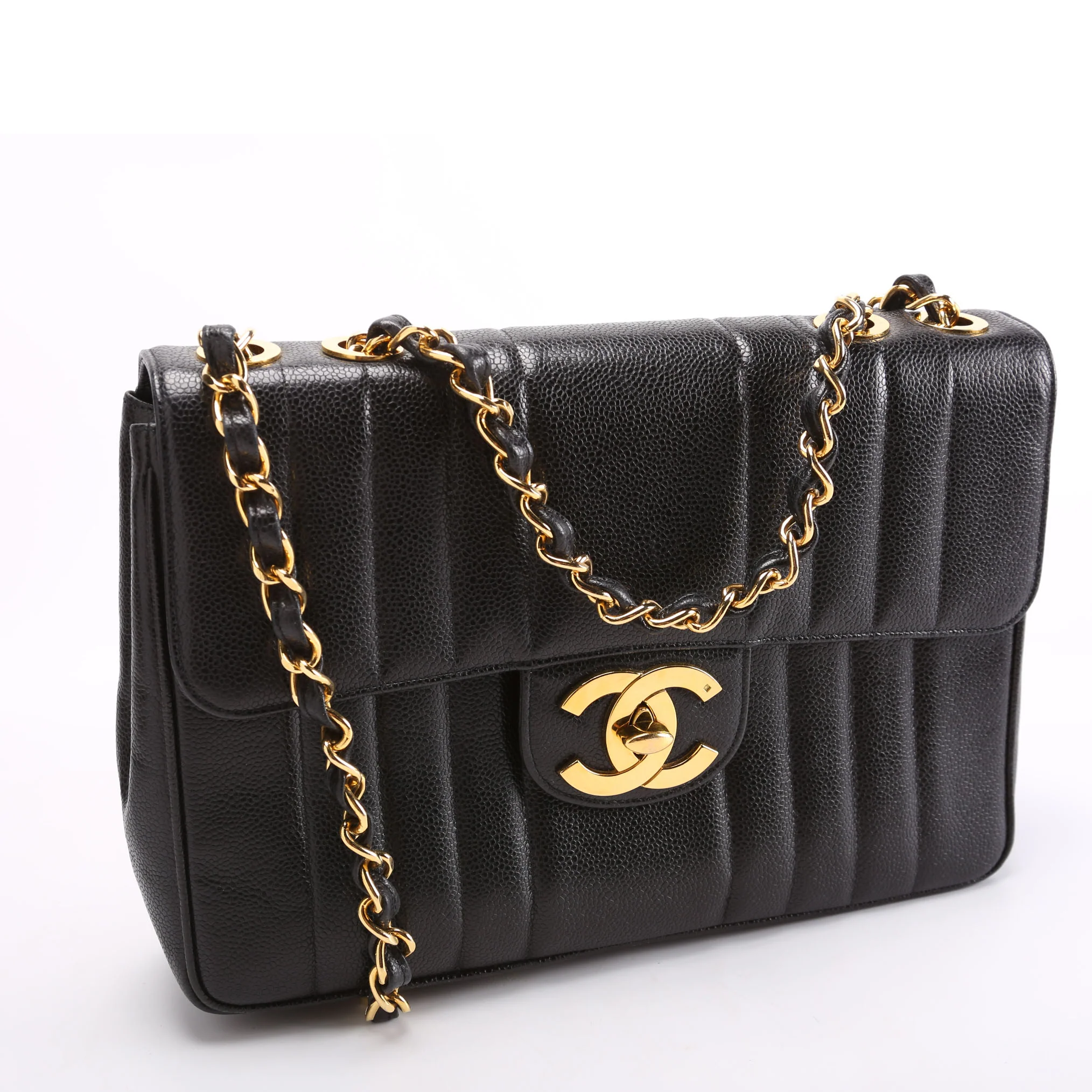 Flap Bag Vertical Quilted Caviar Jumbo 27M Black - Image 2