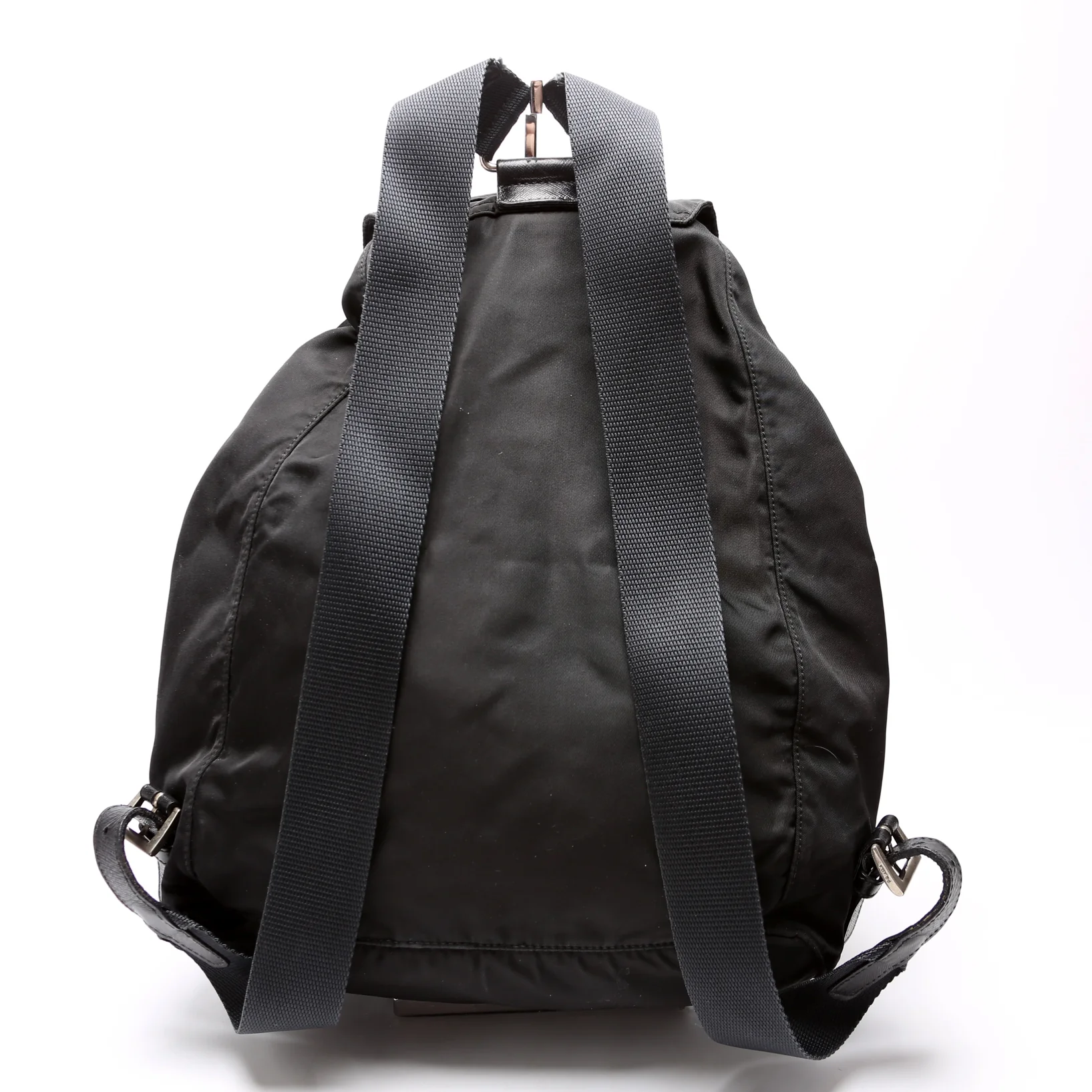 Flap Top Backpack Nylon Vintage Black - Image 3