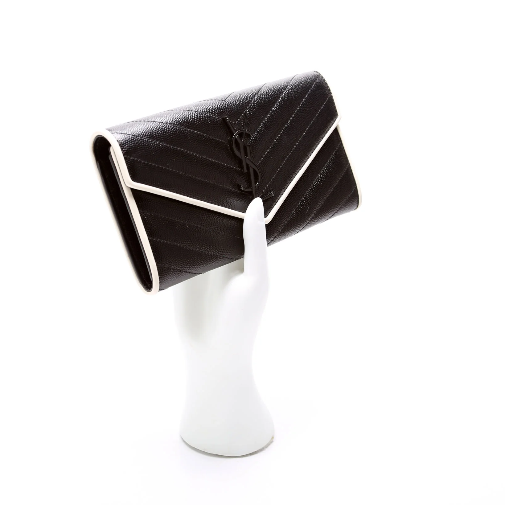 Flap Wallet Large Grain De Poudre 372264 Black/White - Image 6