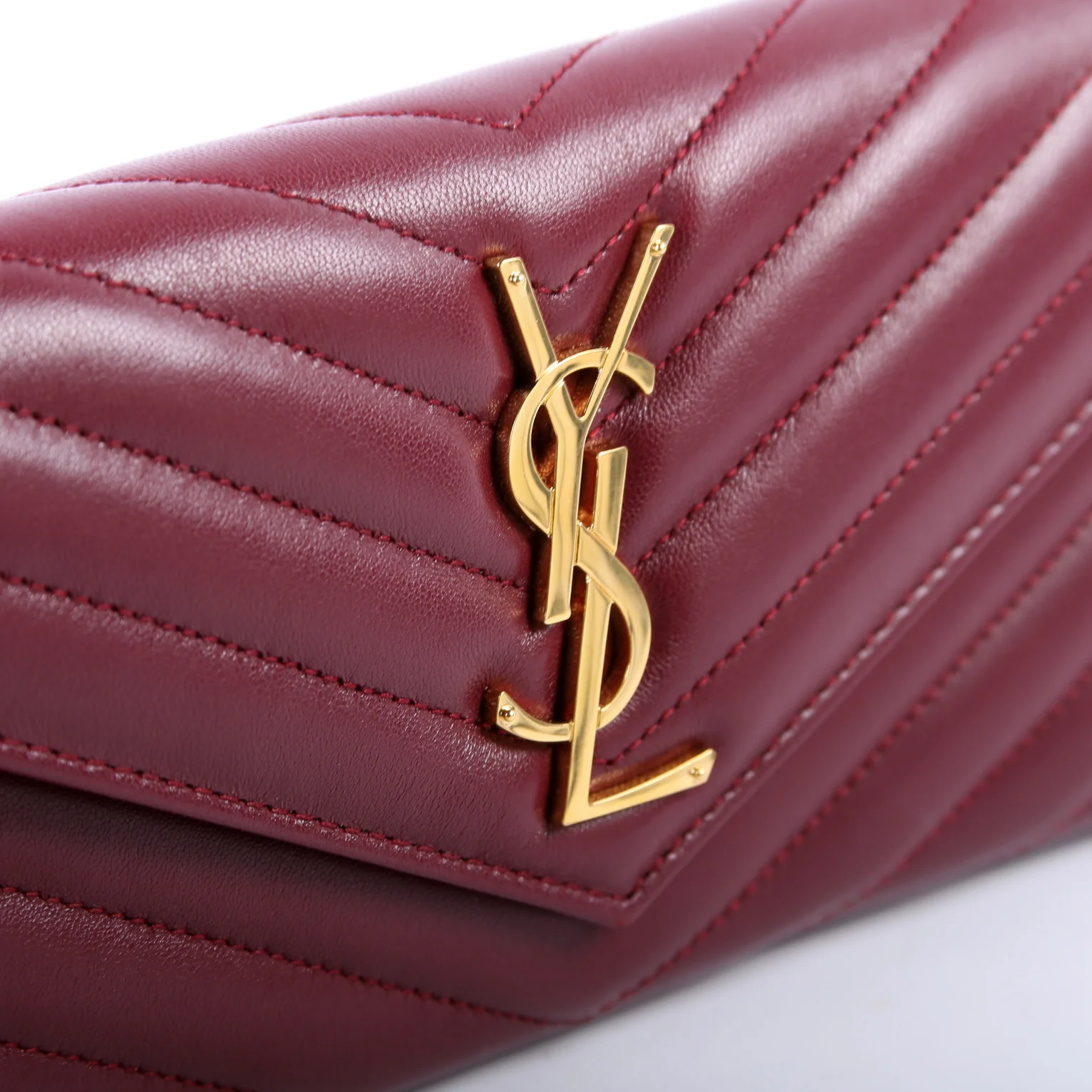 Flap Wallet Large Grain De Poudre 372264 Burgundy - Image 10
