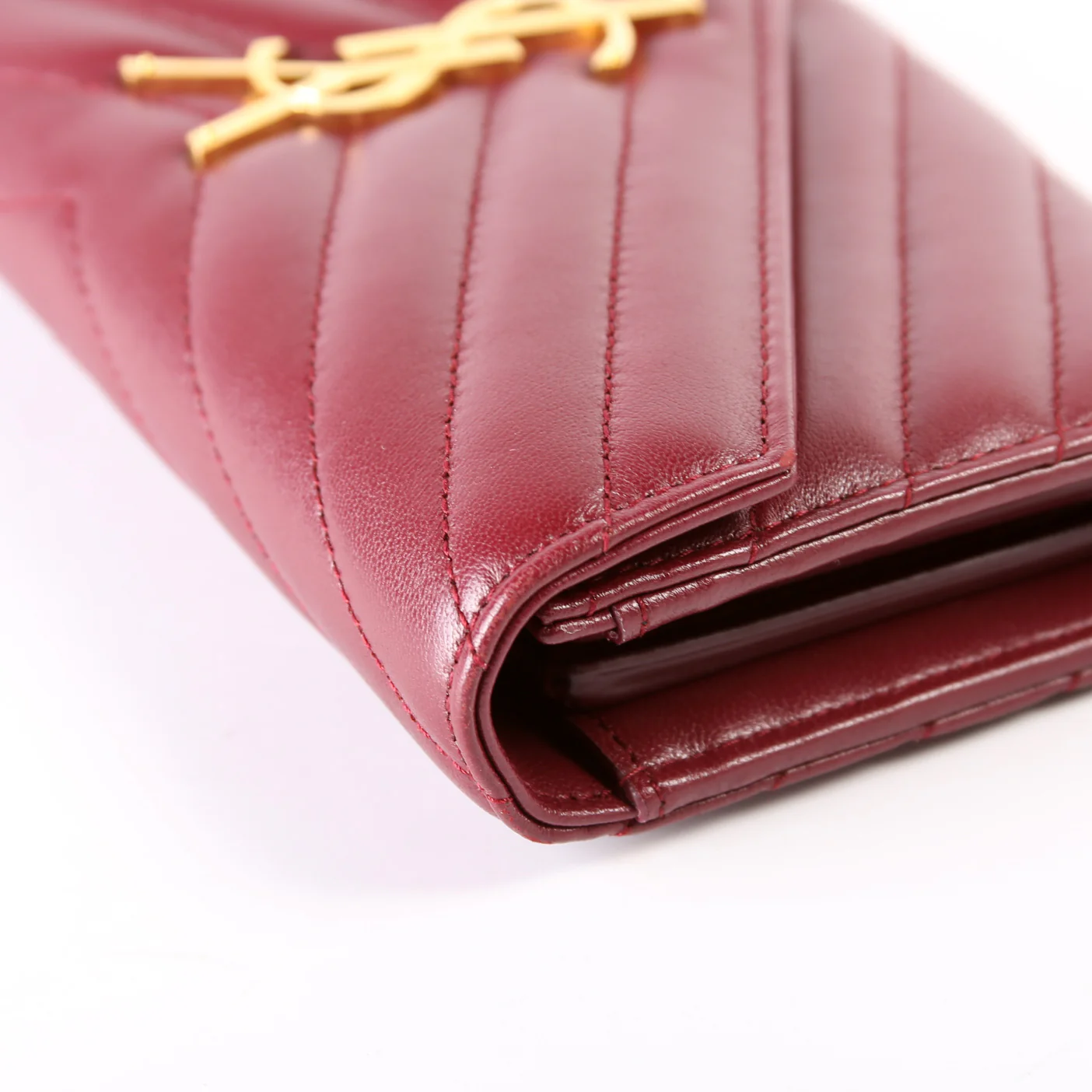 Flap Wallet Large Grain De Poudre 372264 Burgundy - Image 9