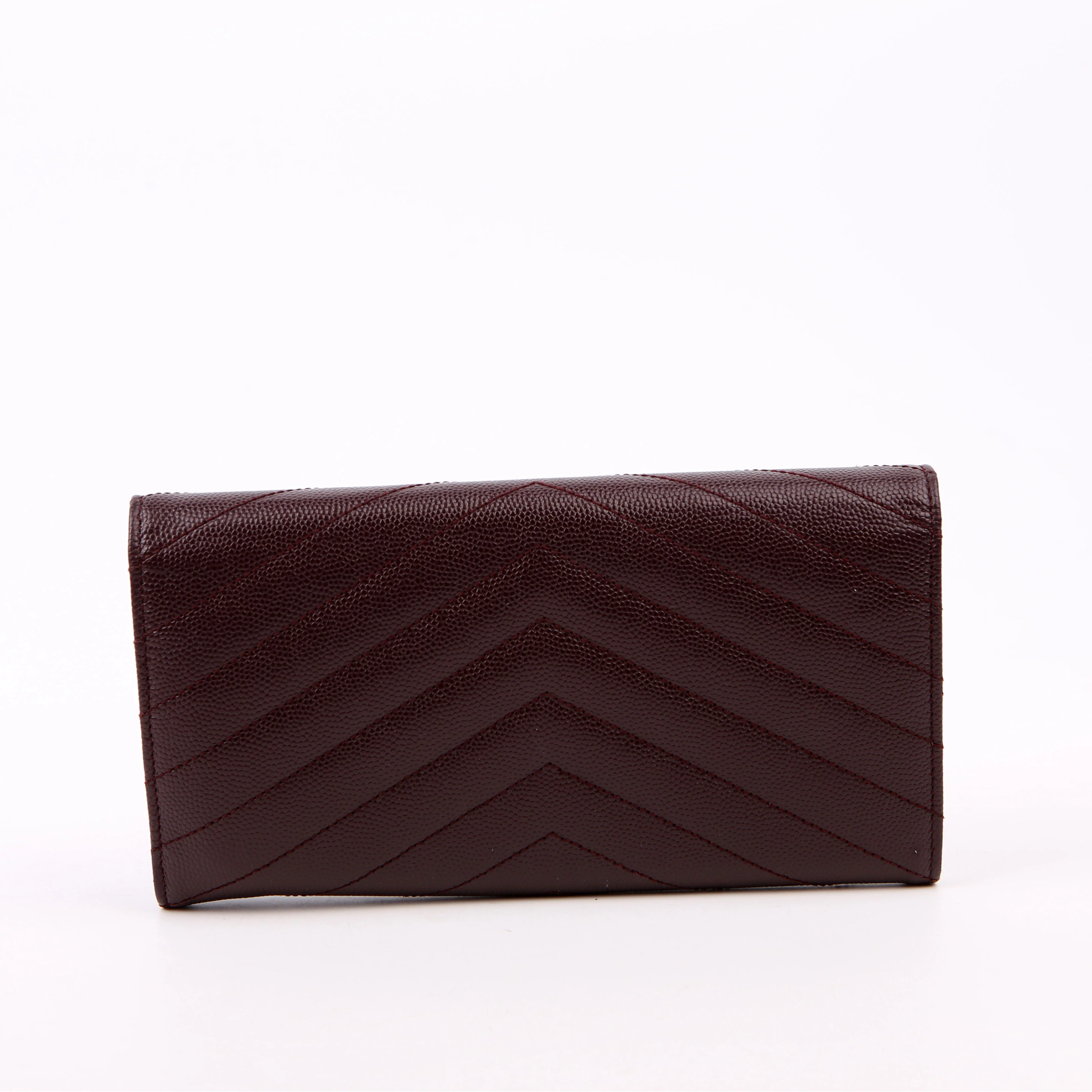 Flap Wallet Large Grain De Poudre Burgundy - Image 3