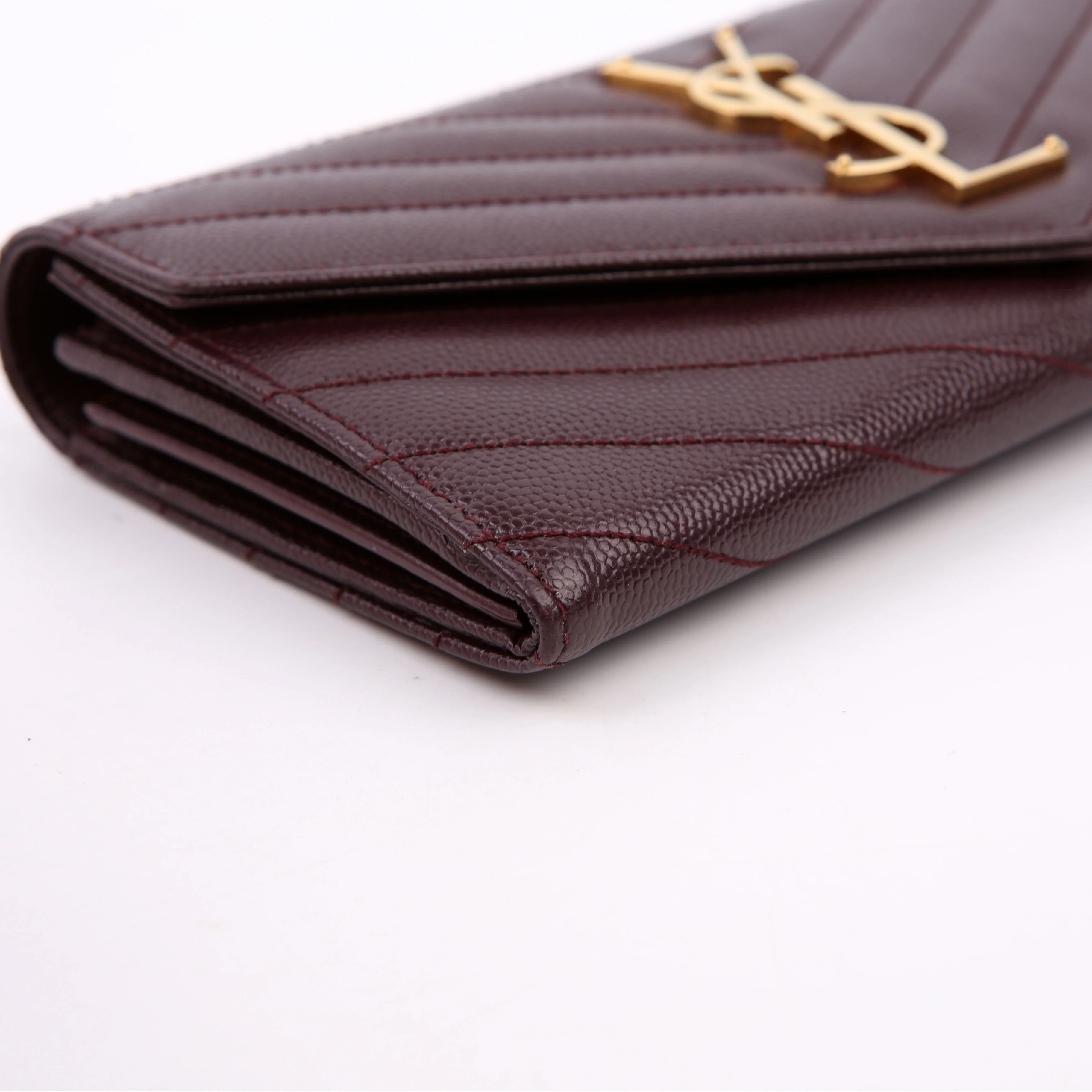 Flap Wallet Large Grain De Poudre Burgundy - Image 5