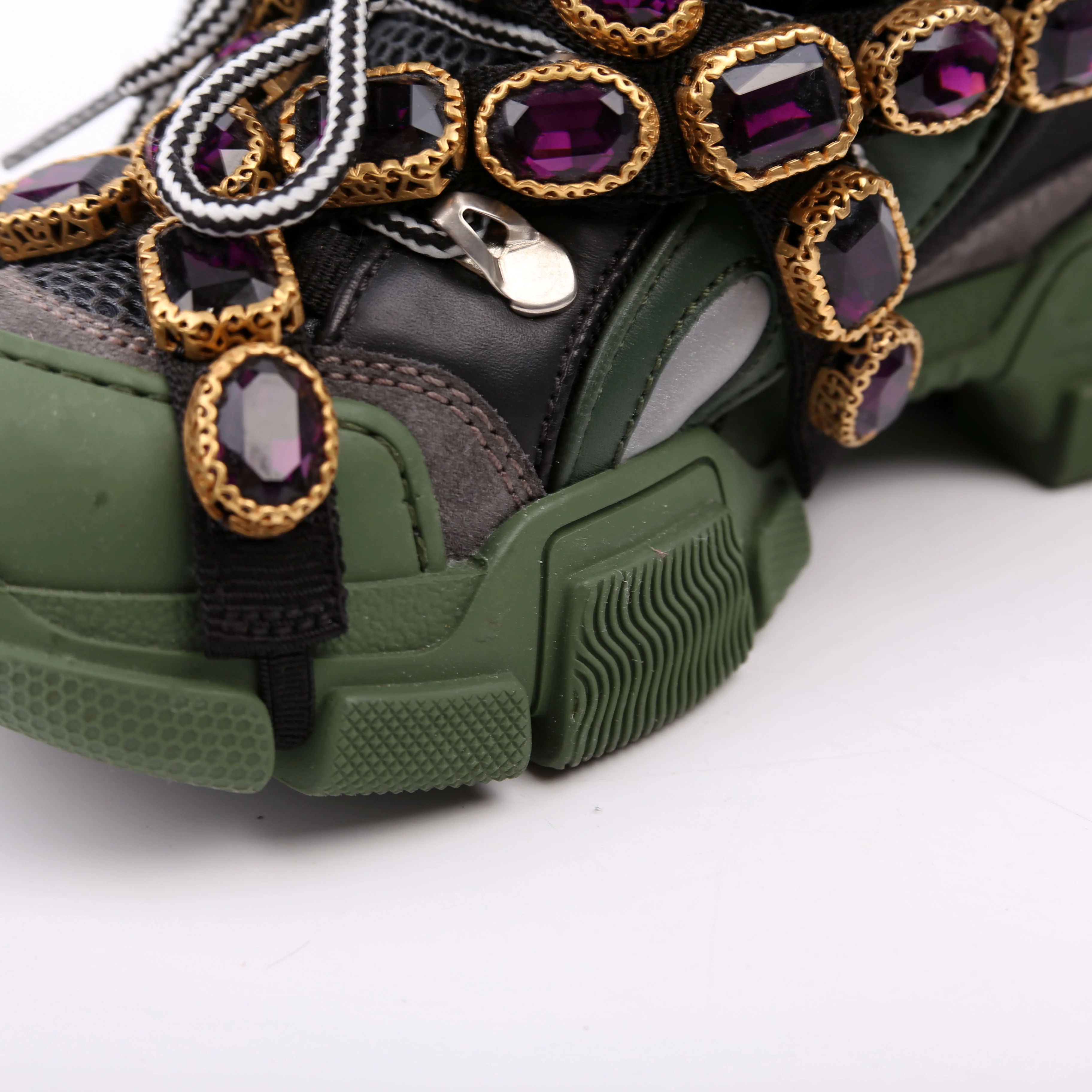 Flashtrek Jeweled Sneakers Size 34 Green - Image 10