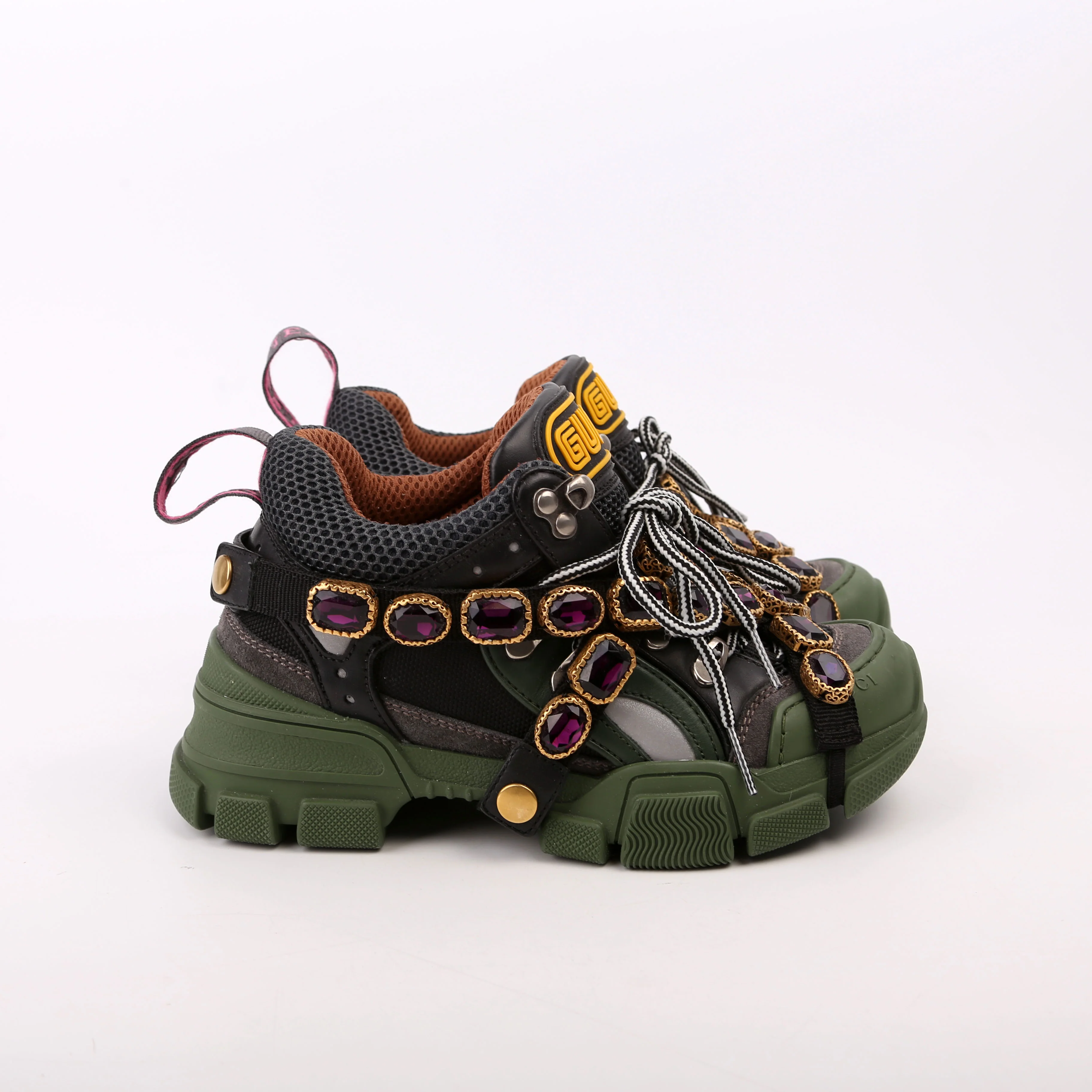 Flashtrek Jeweled Sneakers Size 34 Green - Image 3