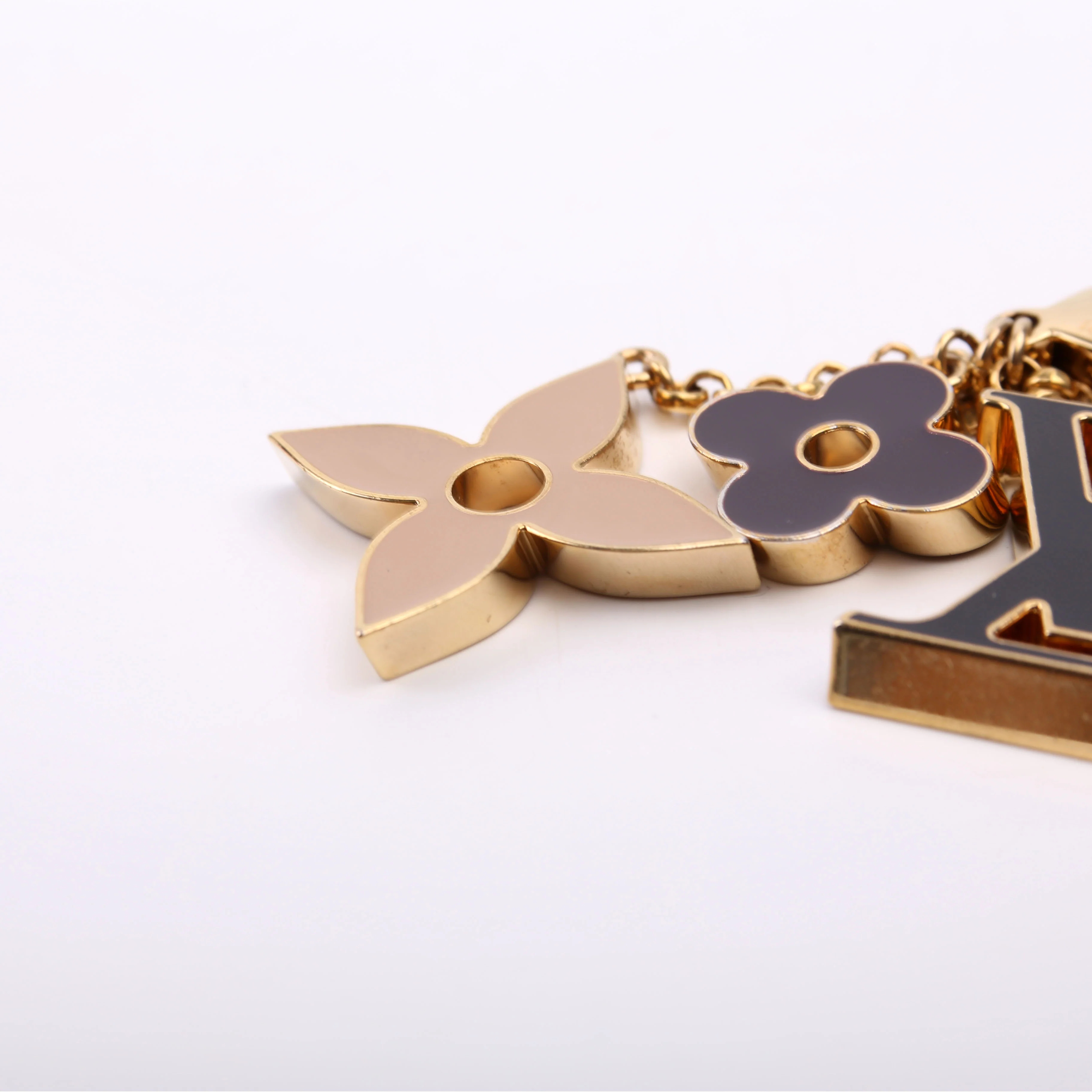 Fleur De Monogram Bag Charm Gold/Black - Image 3