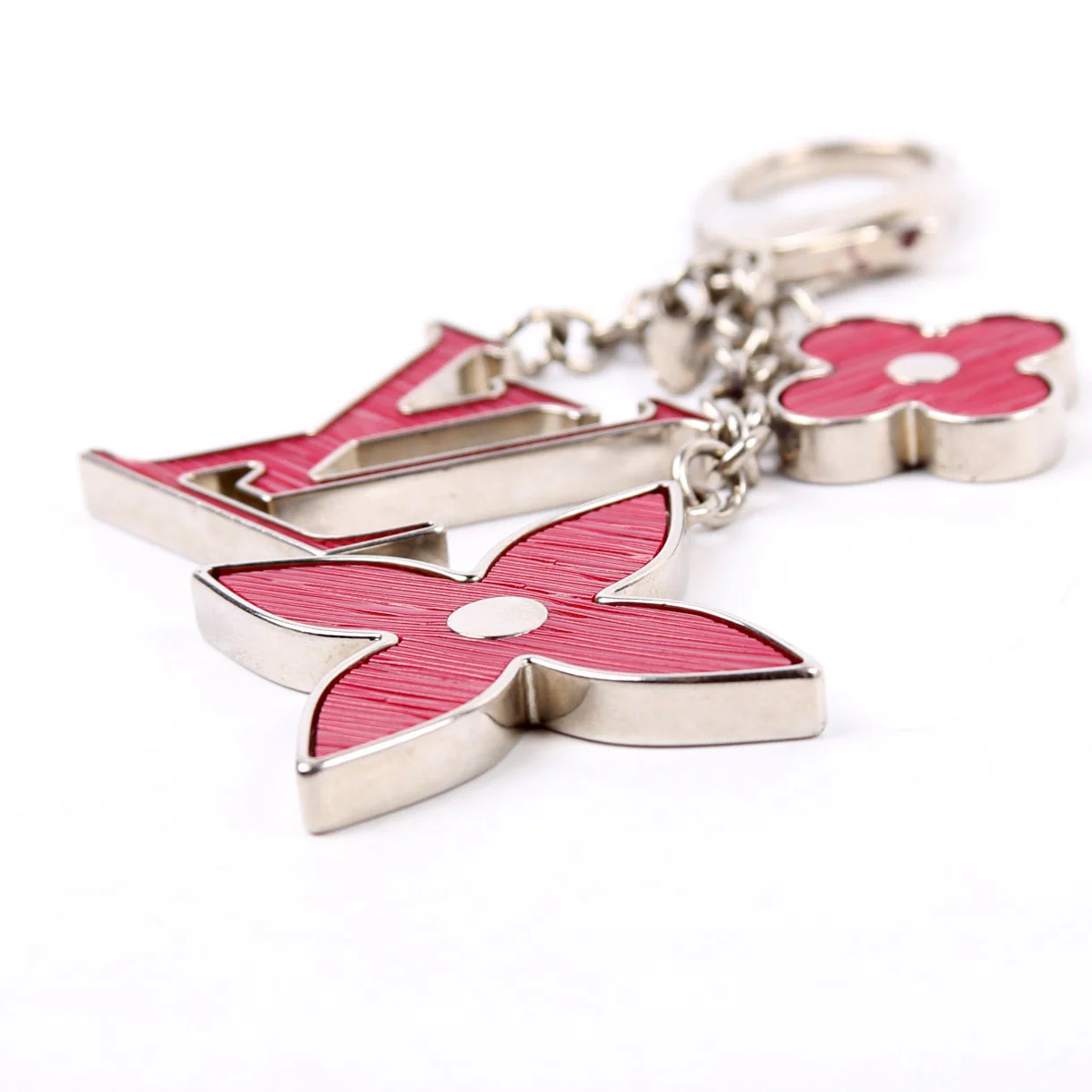 Fleur D'Epi Bag Charm Silver/Berry - Image 2
