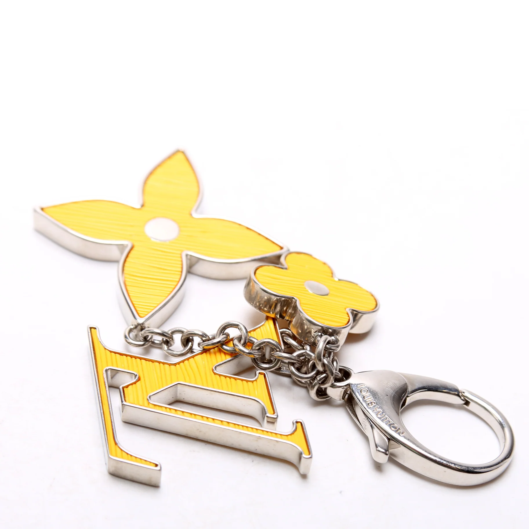 Fleur D'Epi Bag Charm Silver/Yellow - Image 3