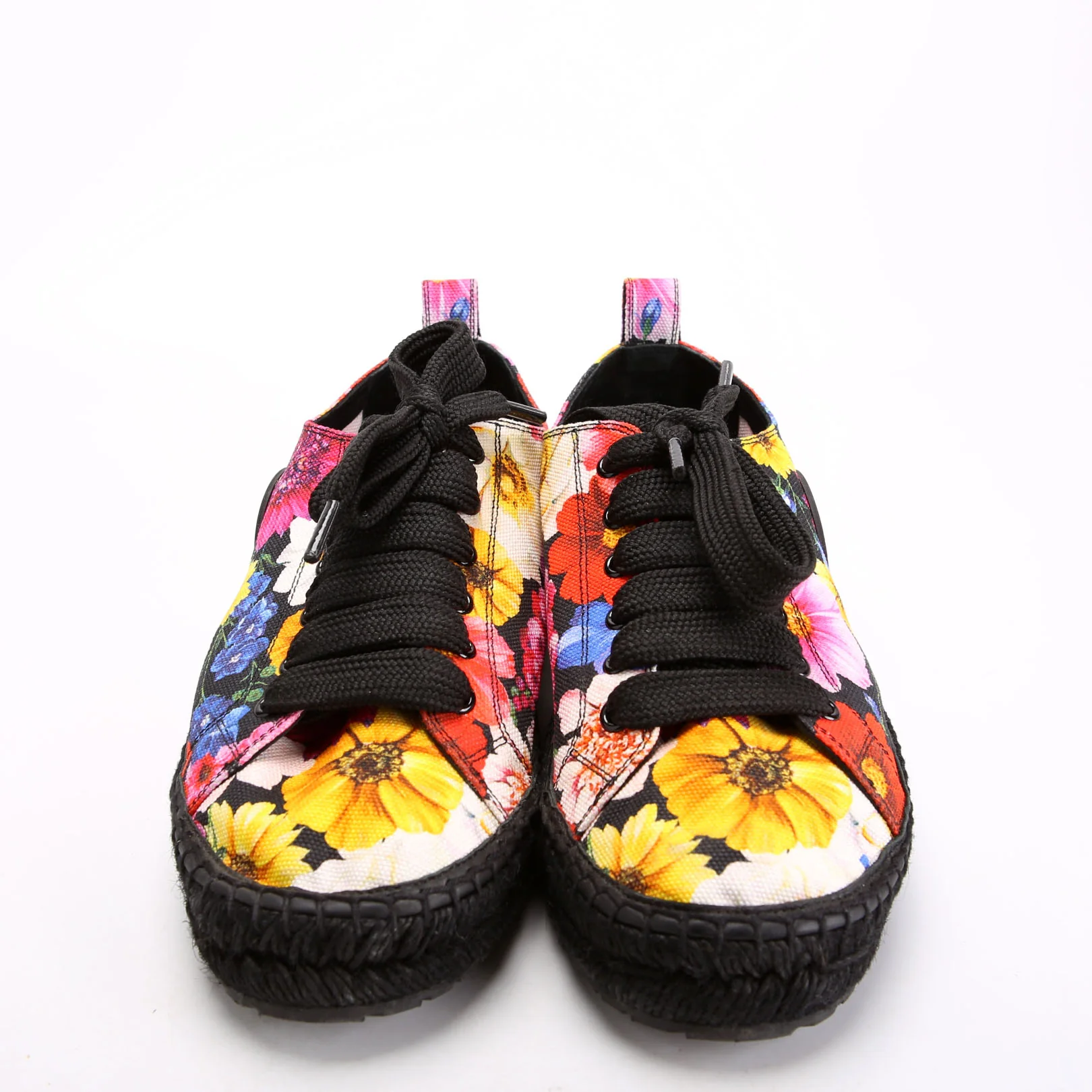 Floral Espadrille Sneakers Size 38 Black/Multicolor - Image 2