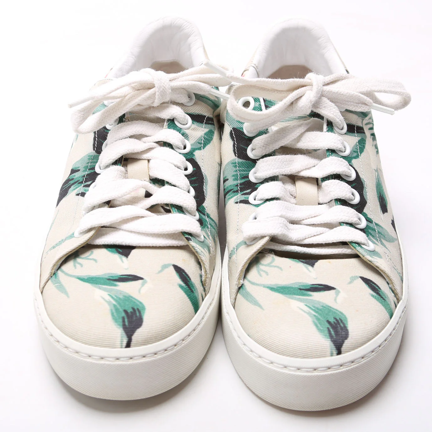 Floral Print Canvas Sneakers Size 36 Beige/Multicolor - Image 2