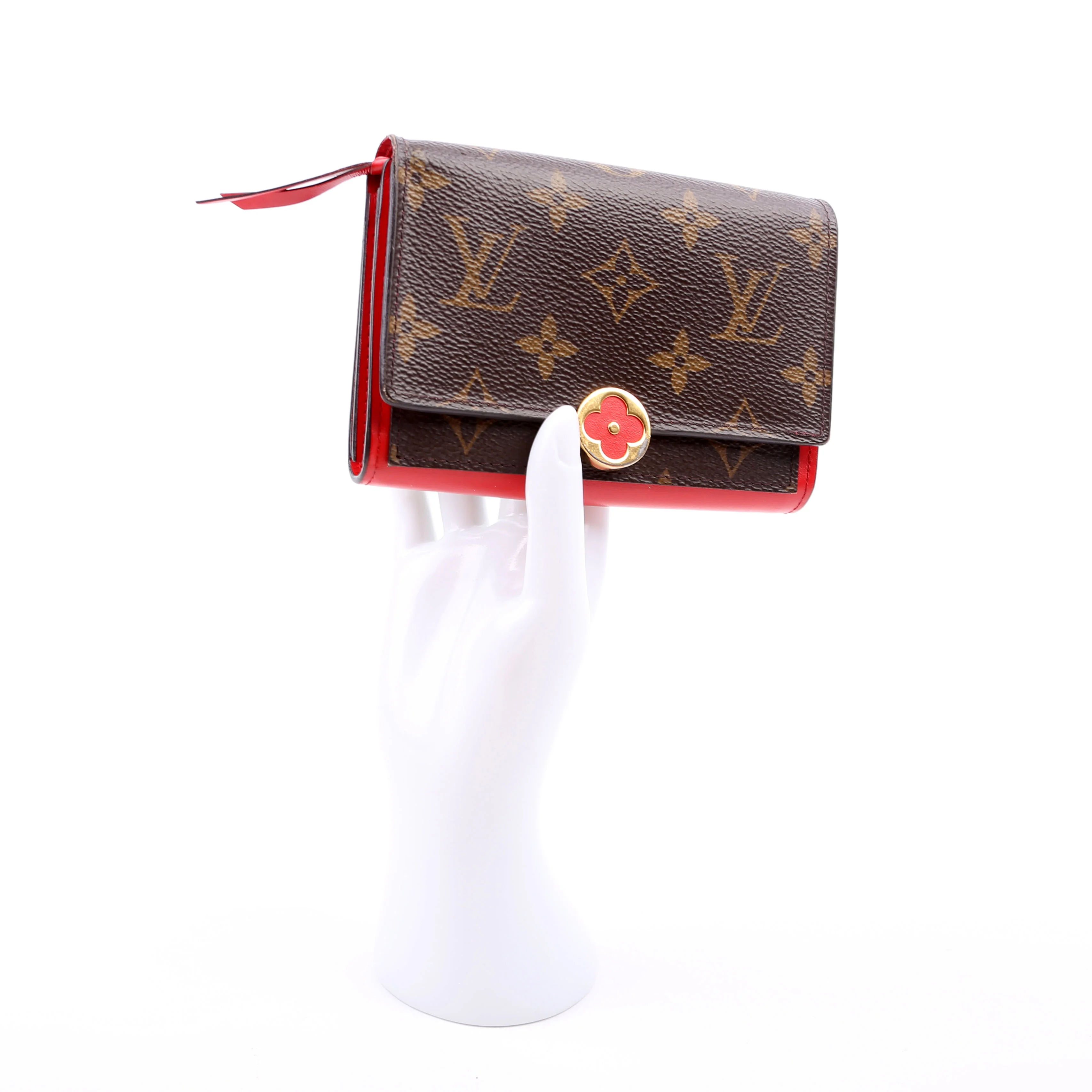Flore Compact Wallet Monogram Red - Image 12