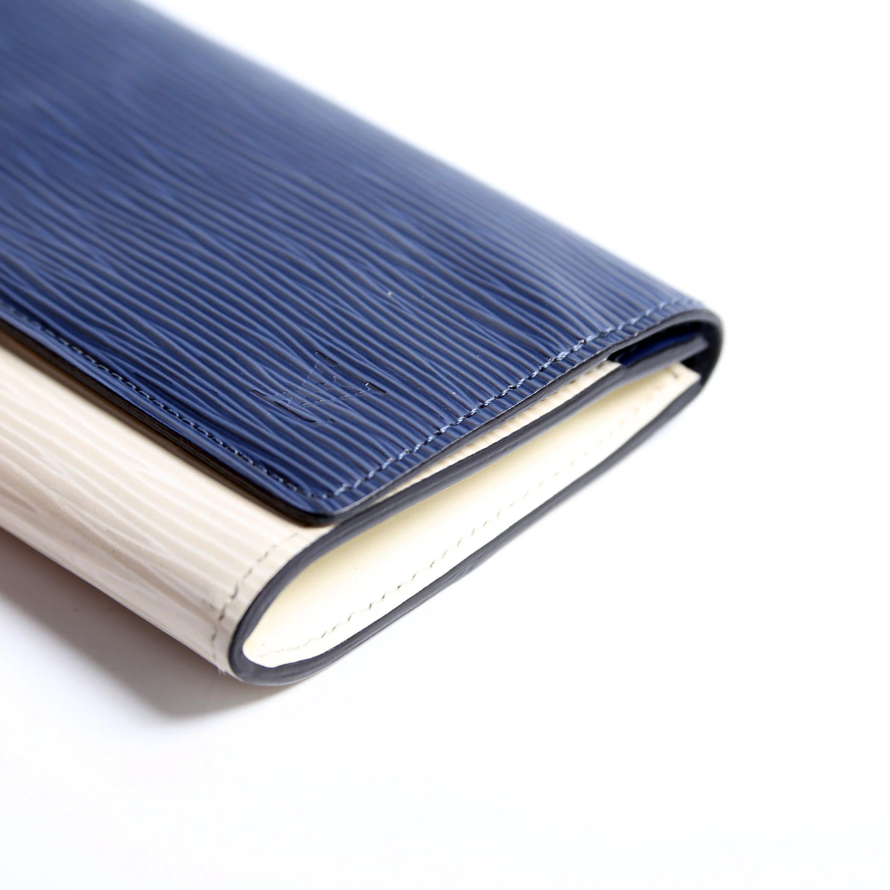 Flore Long Wallet Epi Blue/Cream - Image 5