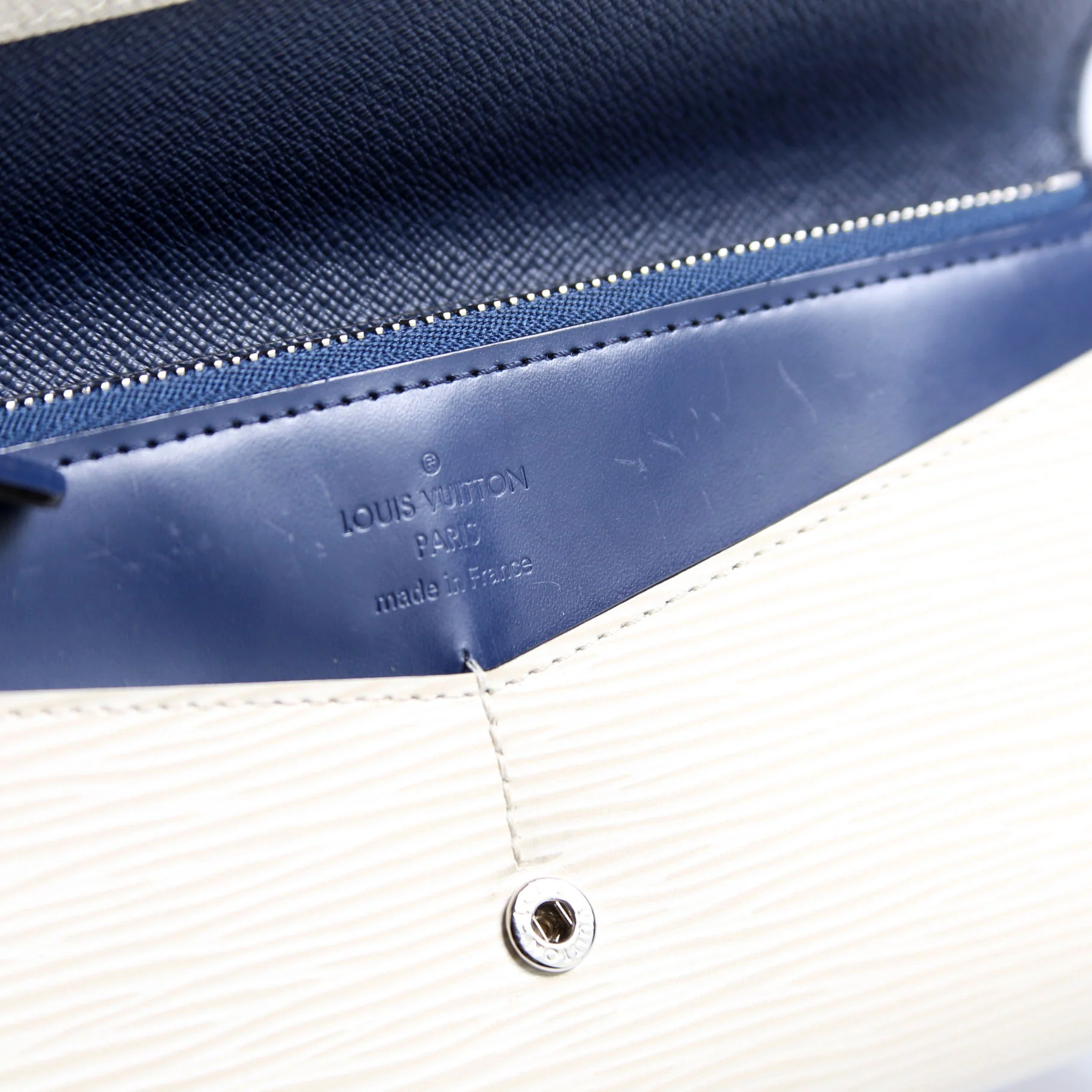 Flore Long Wallet Epi Blue/Cream - Image 6