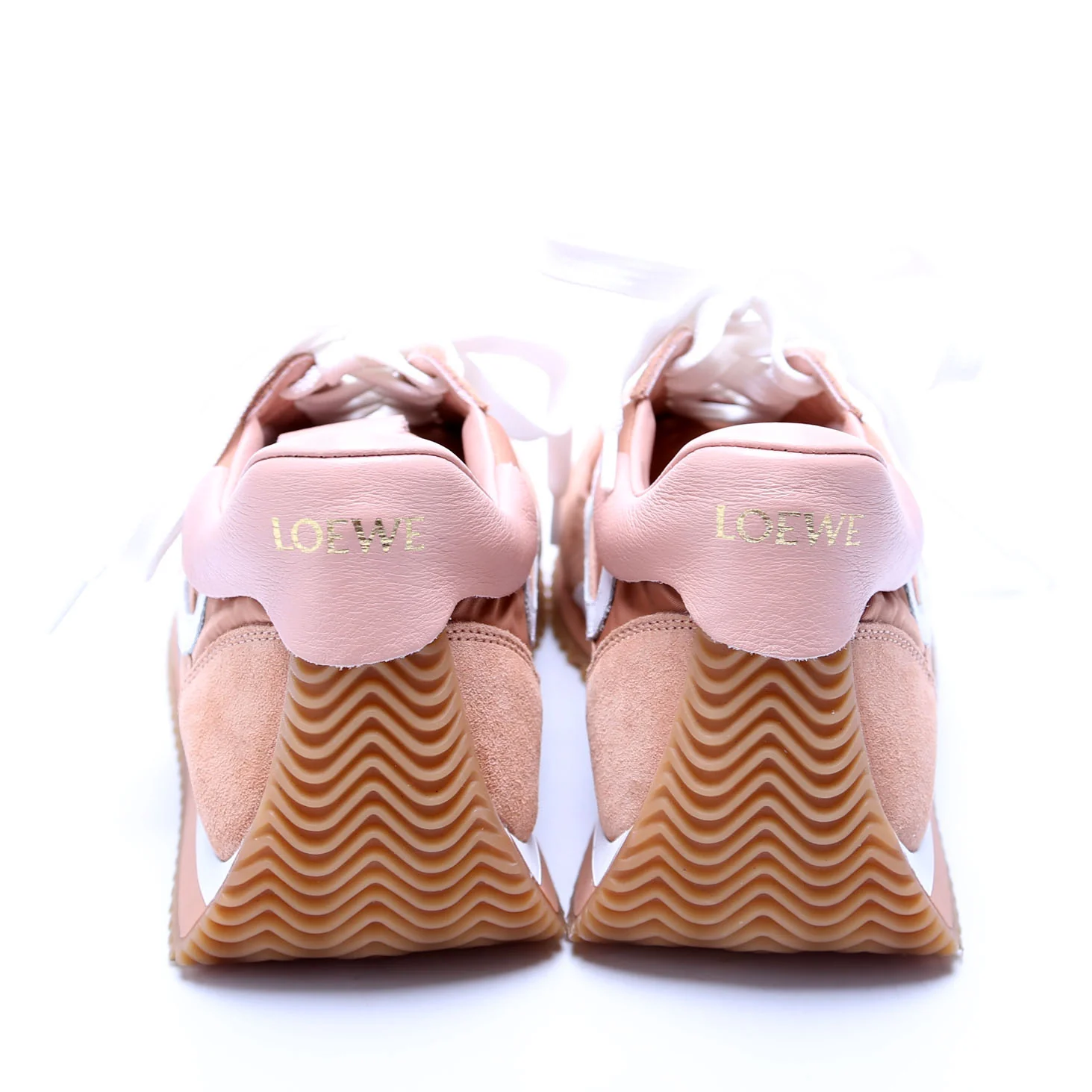 Flow Runner Mesh/Suede Sneakers Size 38 Pink/White - Image 4