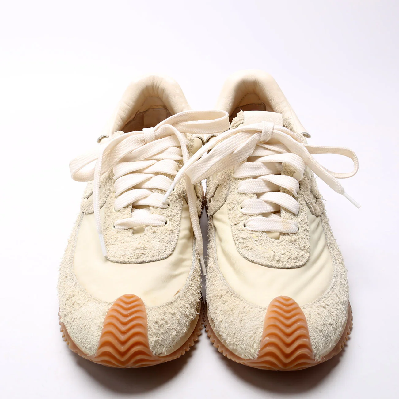 Flow Runner Nylon/Brushed Suede Sneakers Size 39 Beige - Image 2
