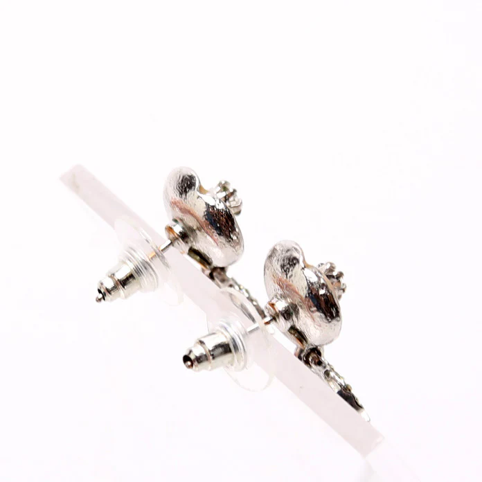 Flower CC Crystal Drop Earrings - Image 3