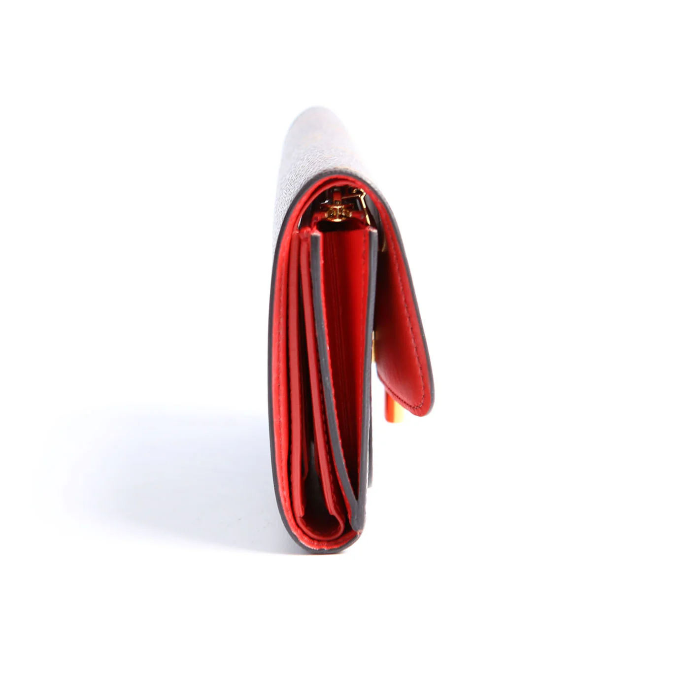 Flower Lock Compact Wallet Monogram Red - Image 3