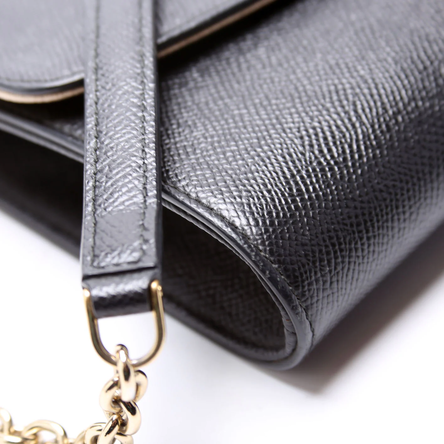 Flower Padlock Crossbody Leather Black - Image 5