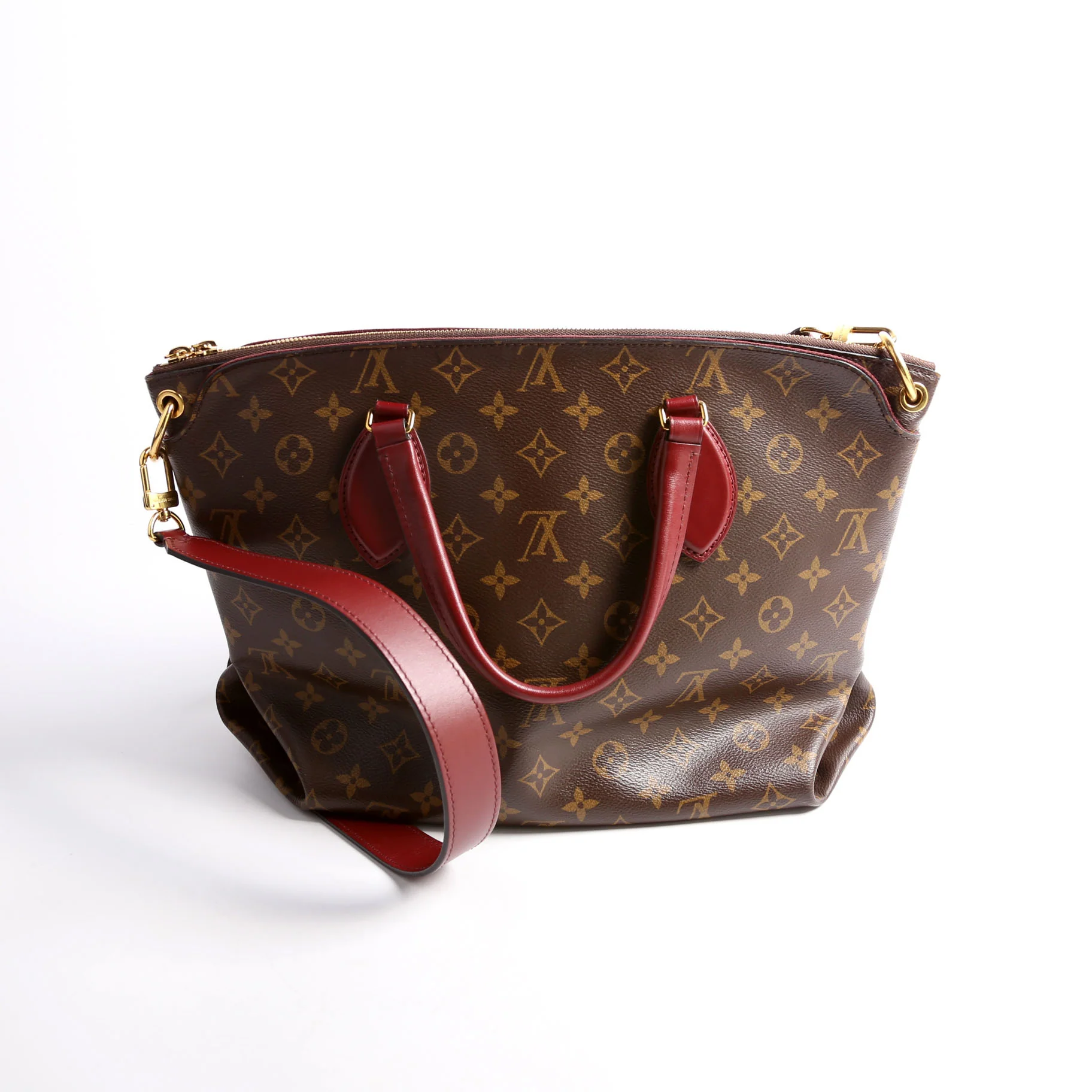 Flower Zipped Tote MM Monogram Berry - Image 2