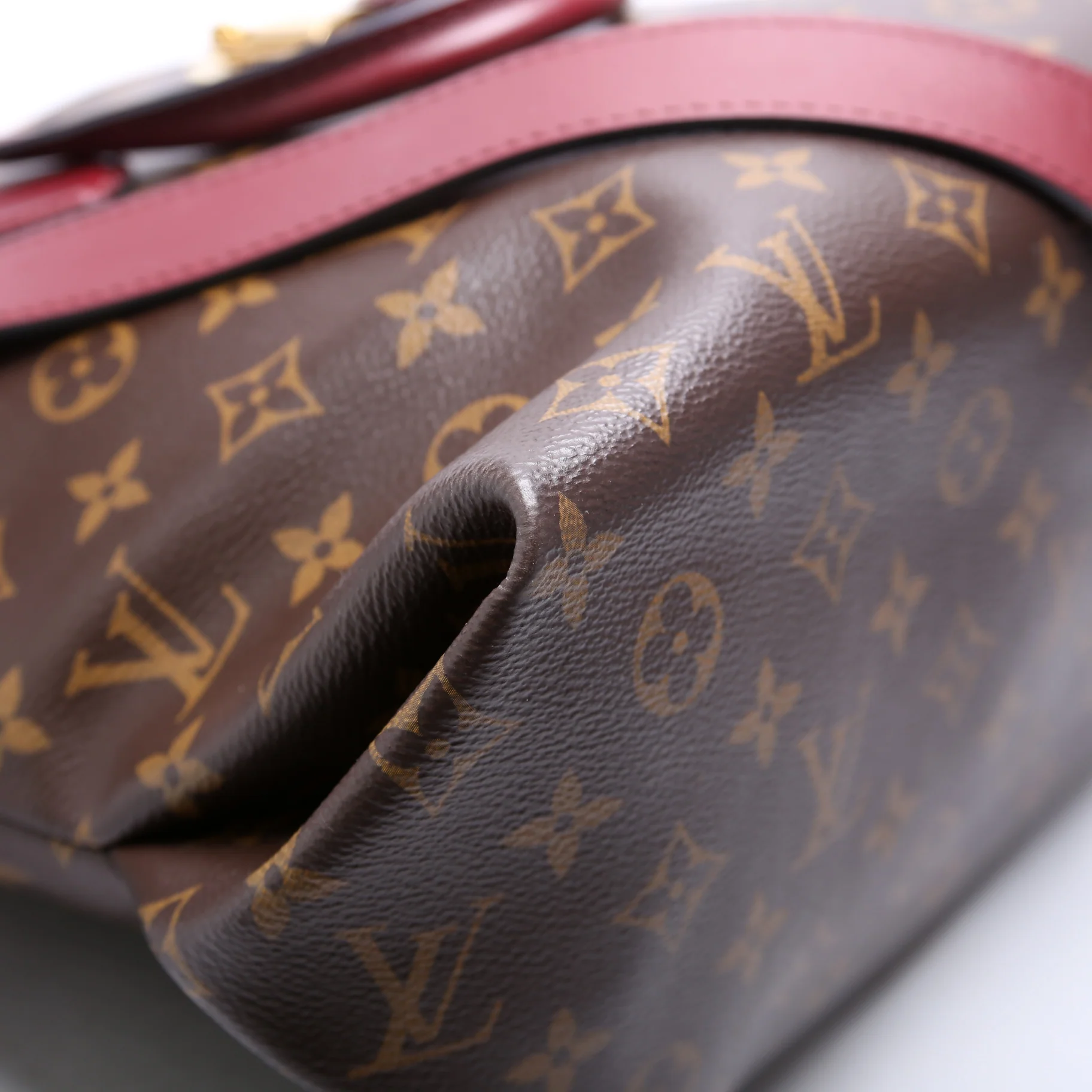Flower Zipped Tote MM Monogram Berry - Image 5