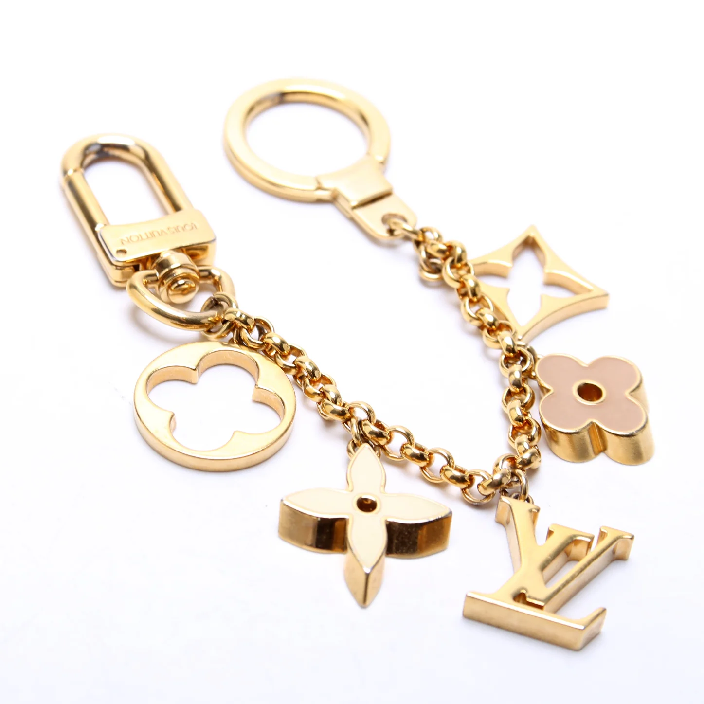 Fluer De Monogram Bag Charm Chain Gold/Multi - Image 3