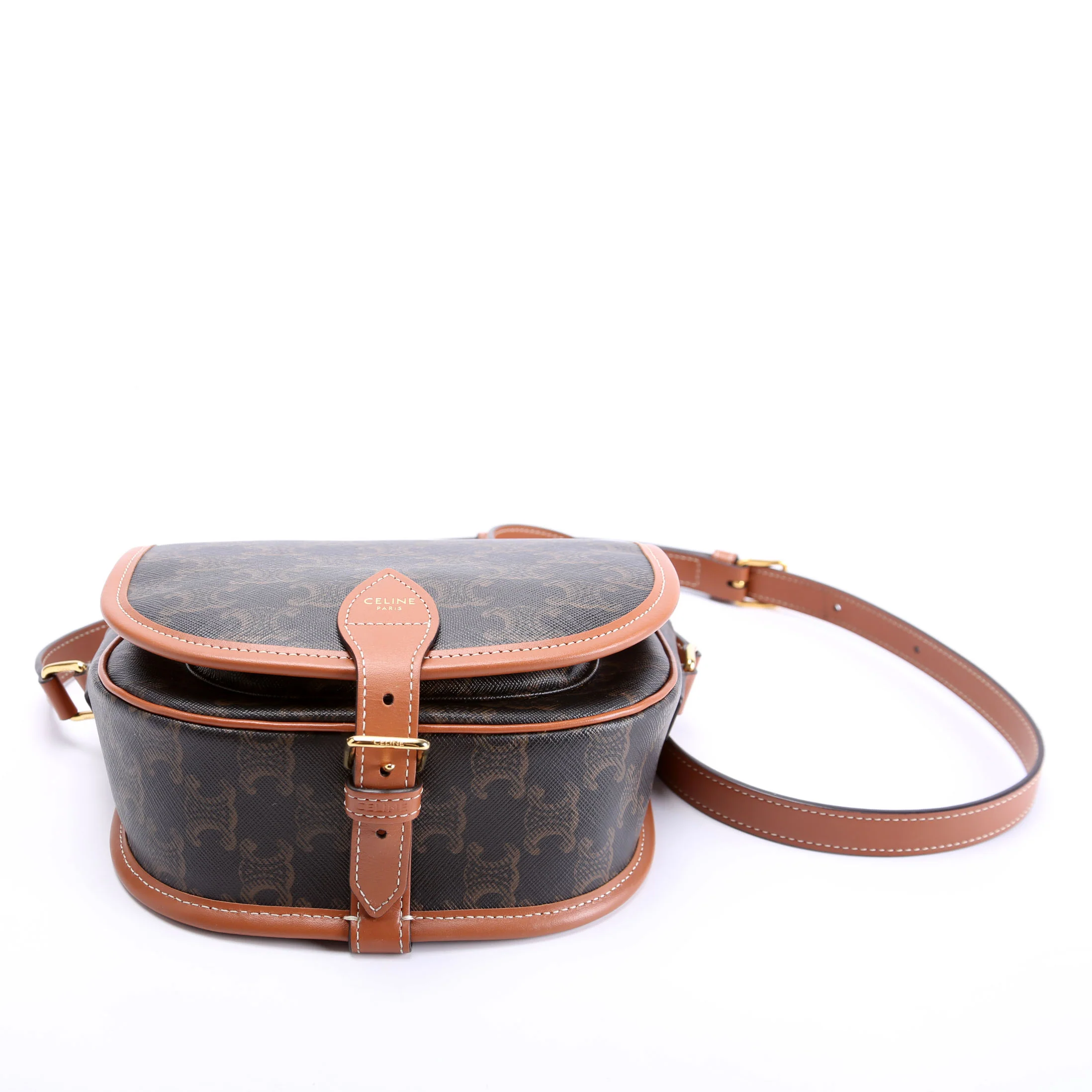Folco Triomphe Medium Canvas/Calfskin Brown - Image 4