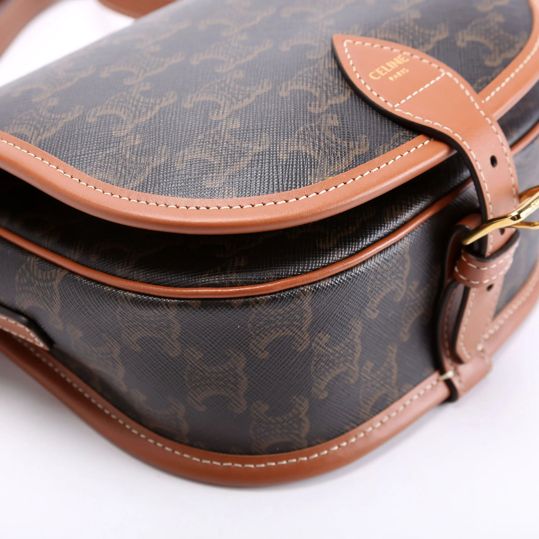 Folco Triomphe Medium Canvas/Calfskin Brown - Image 6