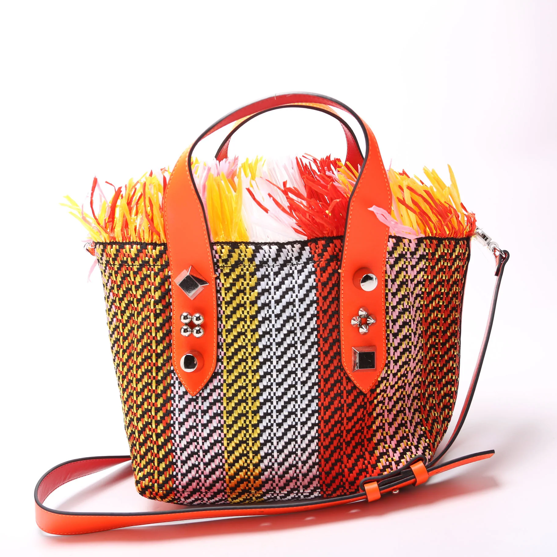 Frangibus Fringe Raffia Small Tote - Image 3