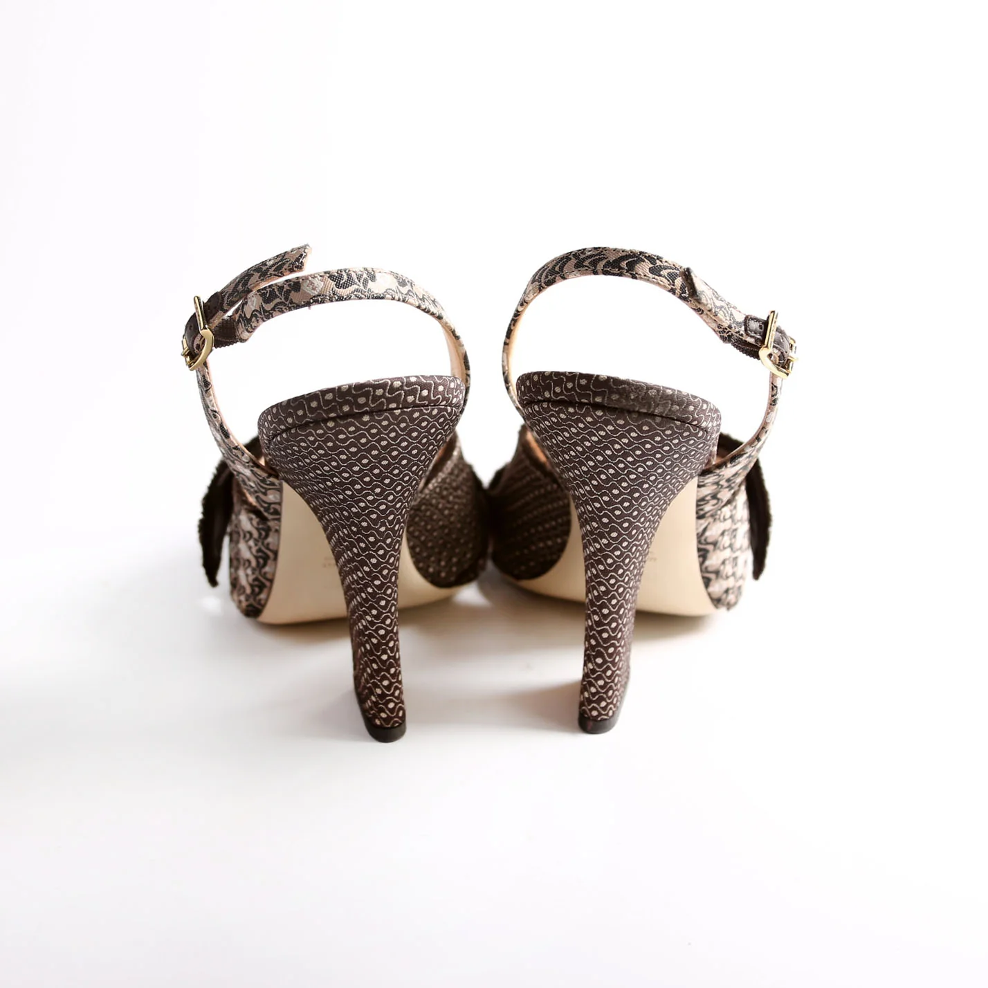 Freedom Fabric Jacquard Slingback Pumps Size 40 - Image 5