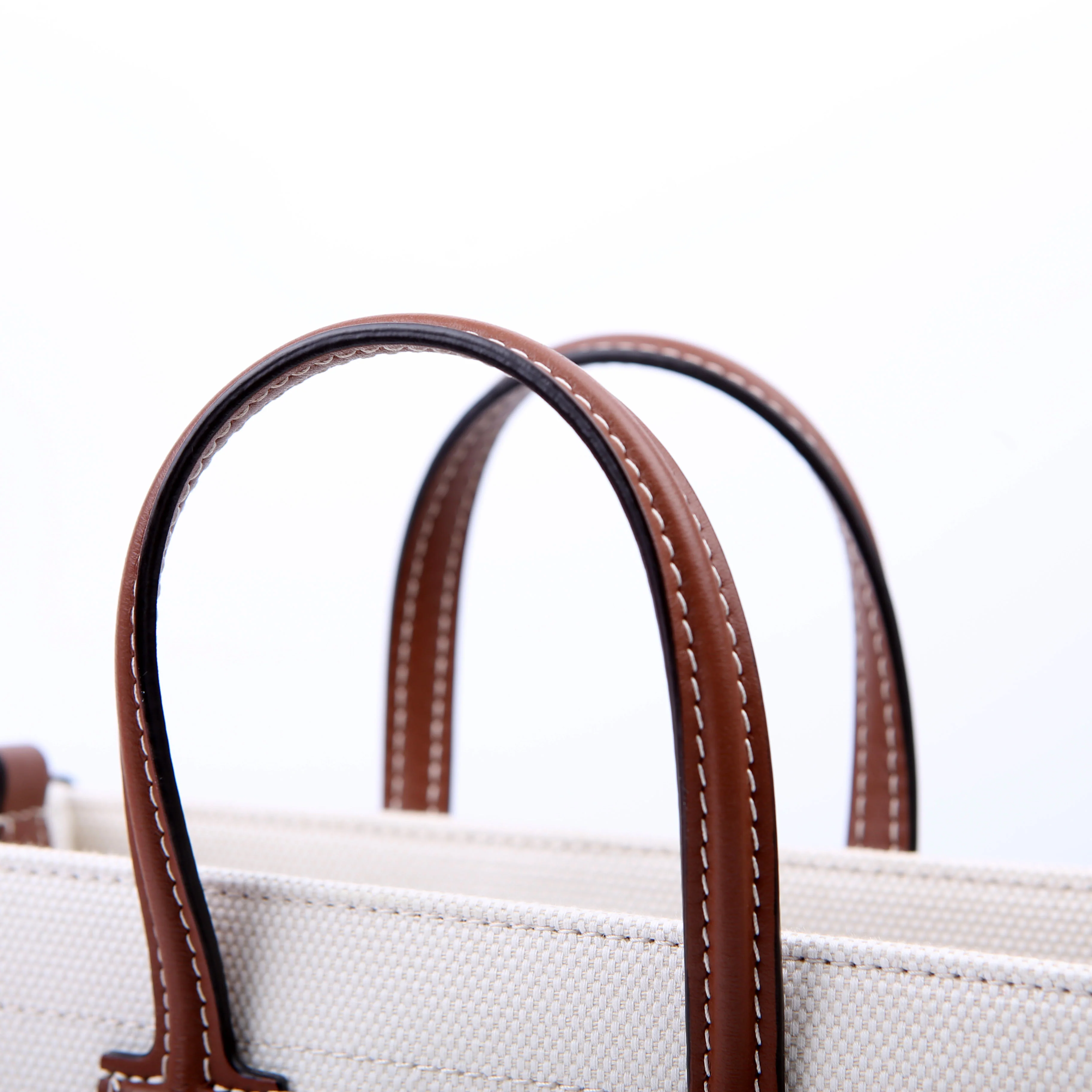 Freya Canvas Mini Tote Beige/Brown - Image 12