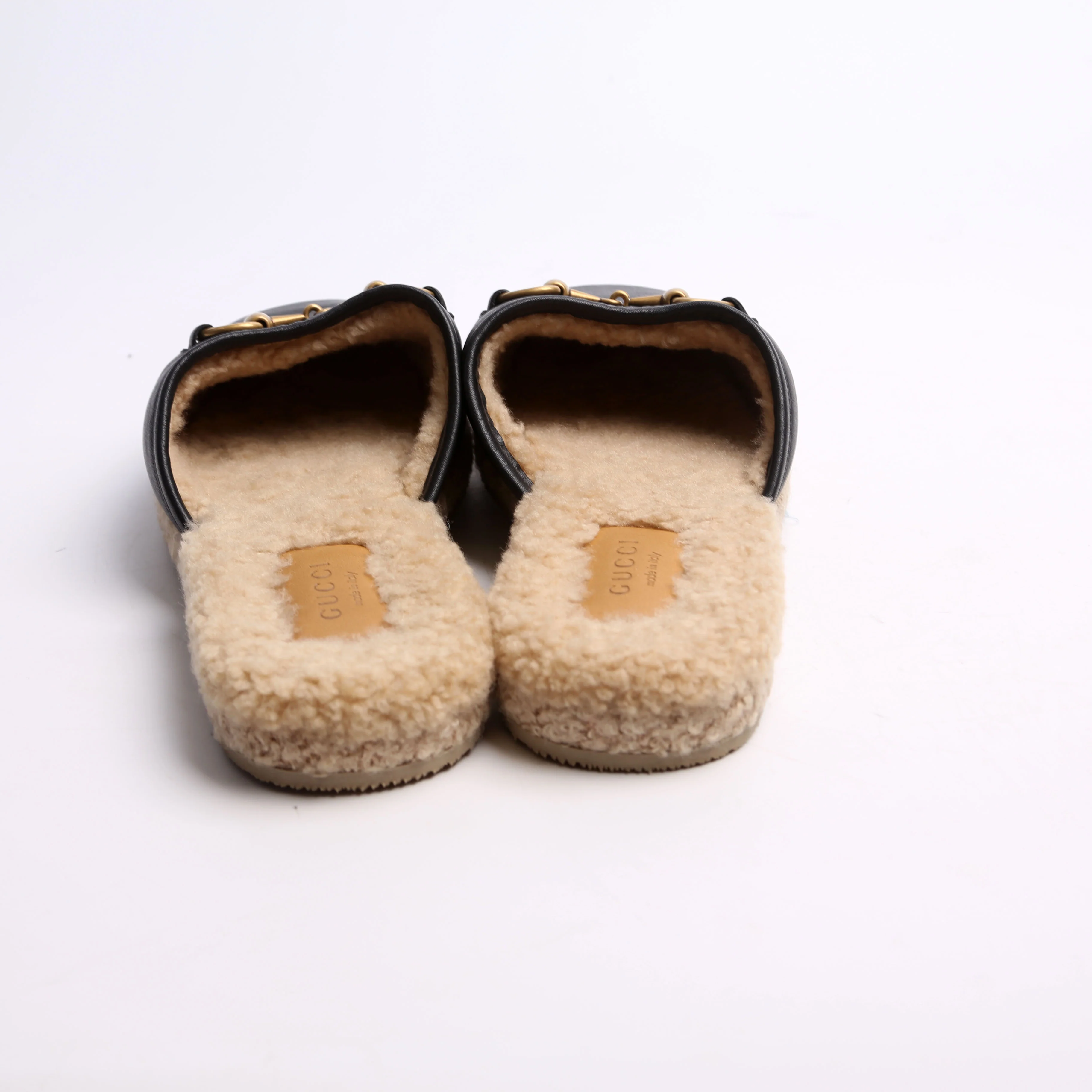 Fria Horsebit Shearling Mules Size 37.5 Black - Image 4