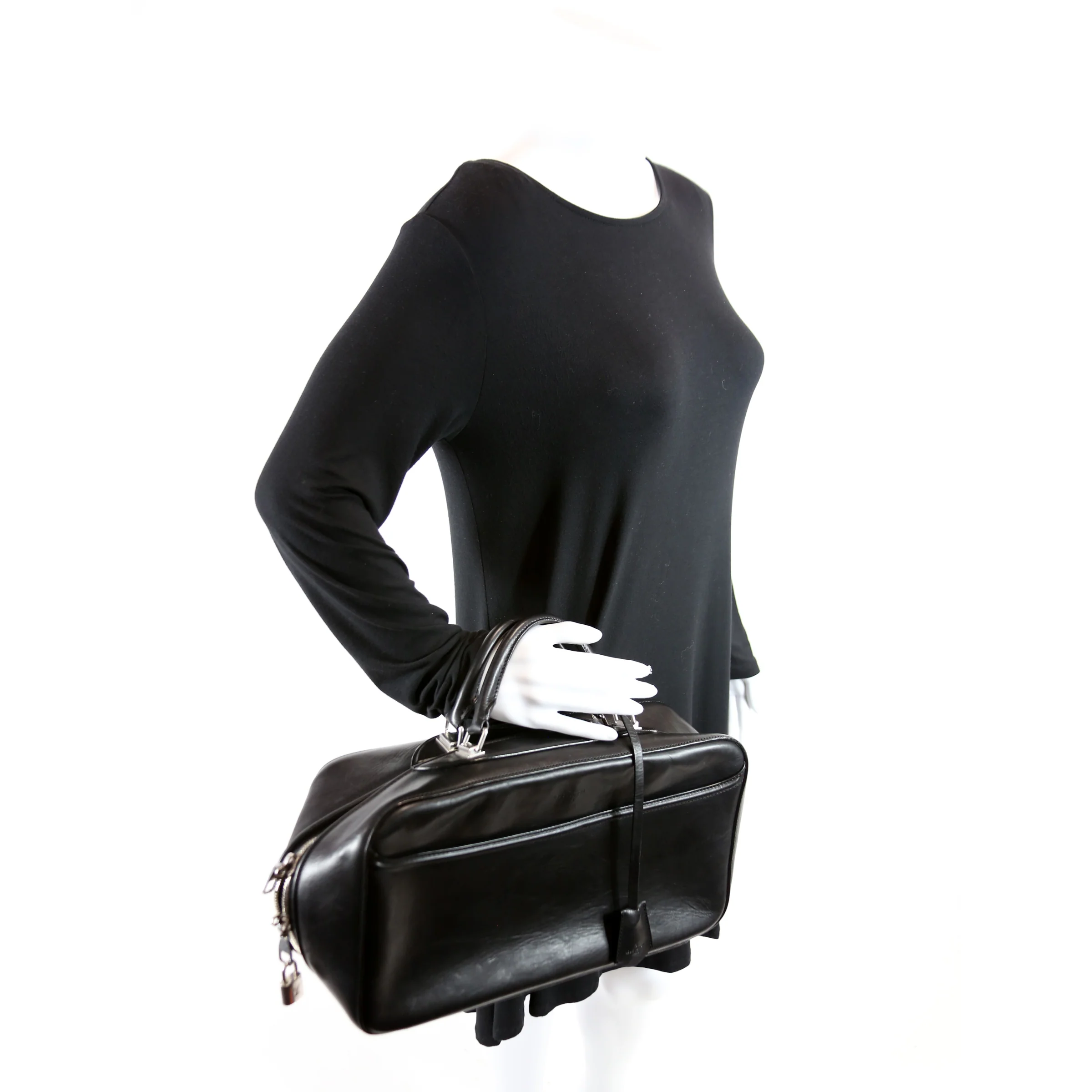 Frontier Leather Suitcase Black - Image 11