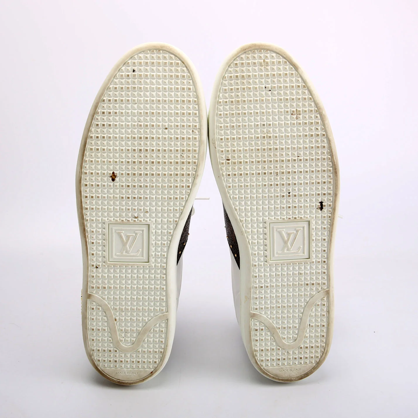 Frontrow Monogram Leather Sneakers Size 40 White and Brown - Image 7