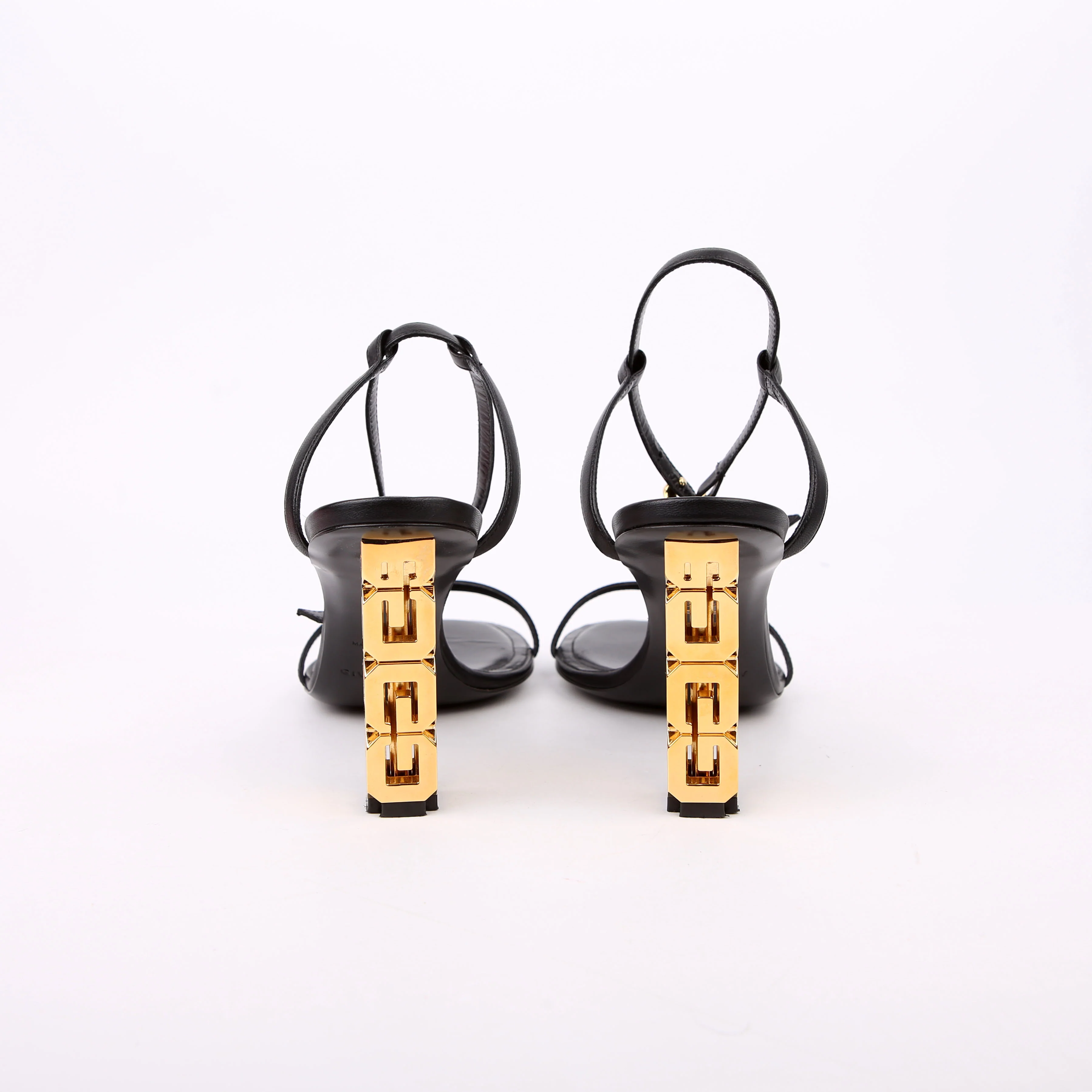 G Cube Sandal Heels Size 37.5 Black/Gold - Image 4