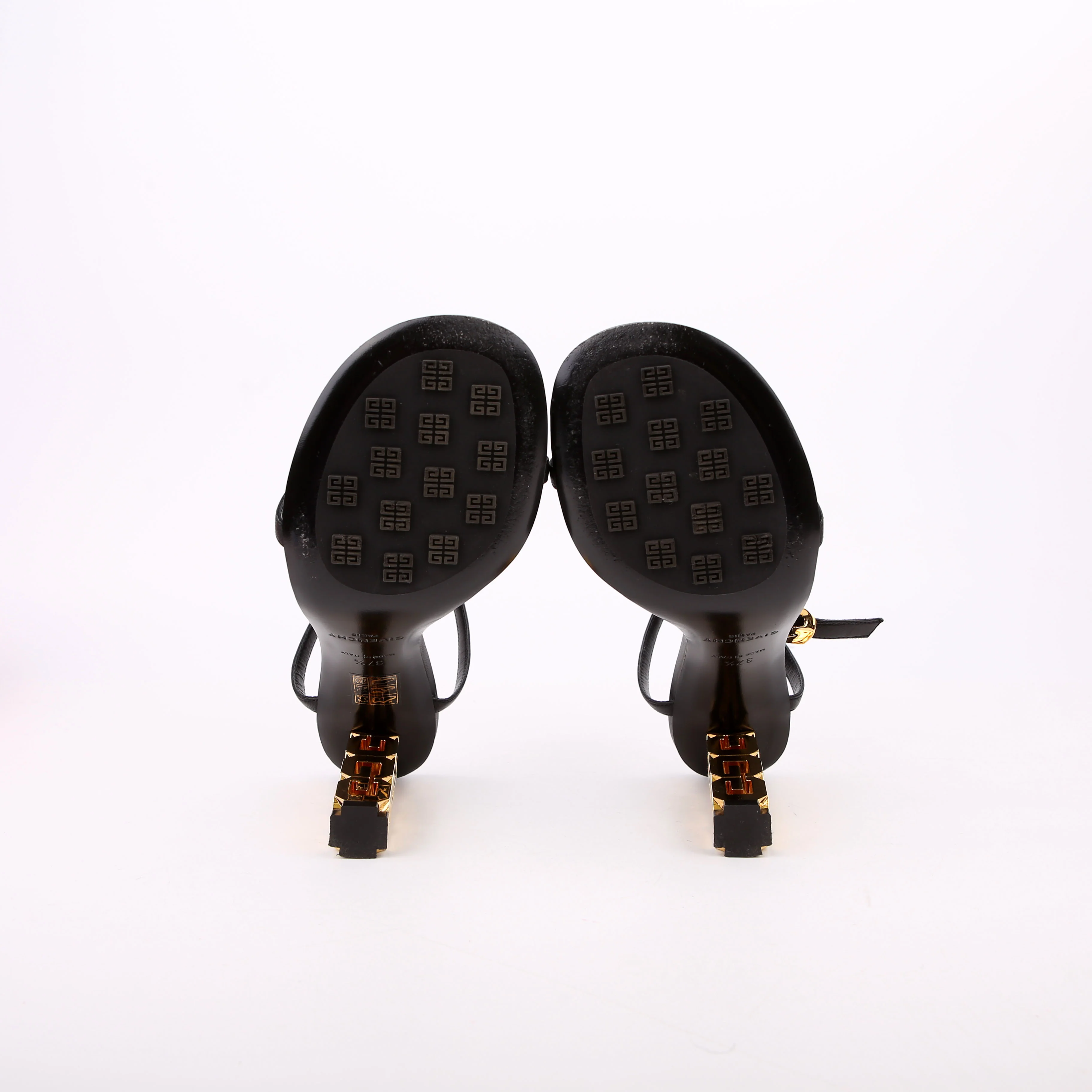 G Cube Sandal Heels Size 37.5 Black/Gold - Image 6